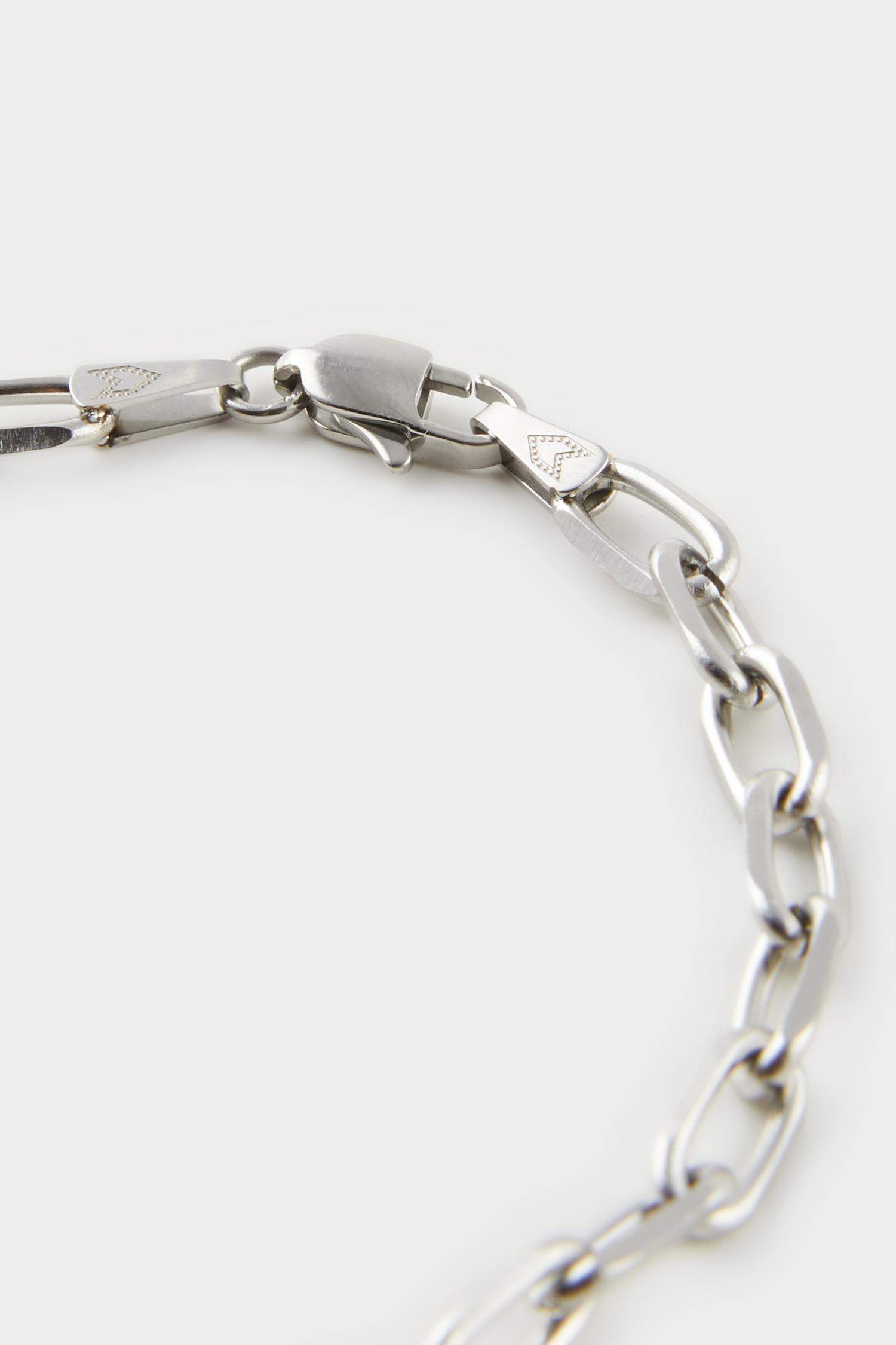 AtolyeWolf x DeFacto Erkek 2'li Siyah Forsa Gri Deri Çelik Parçalı ve Çelik Zincirli Bileklik