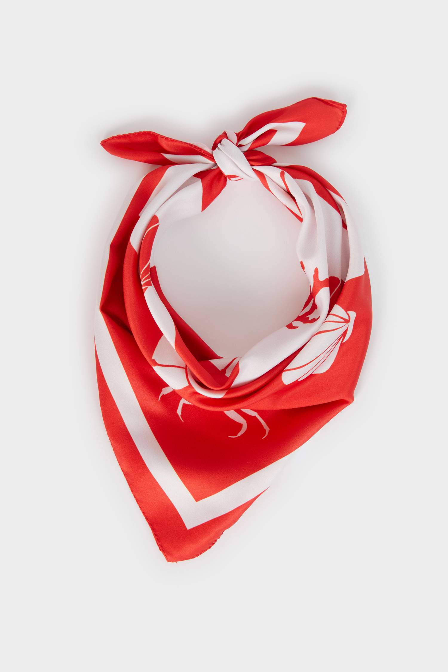 Kadın Desenli Saten Fular