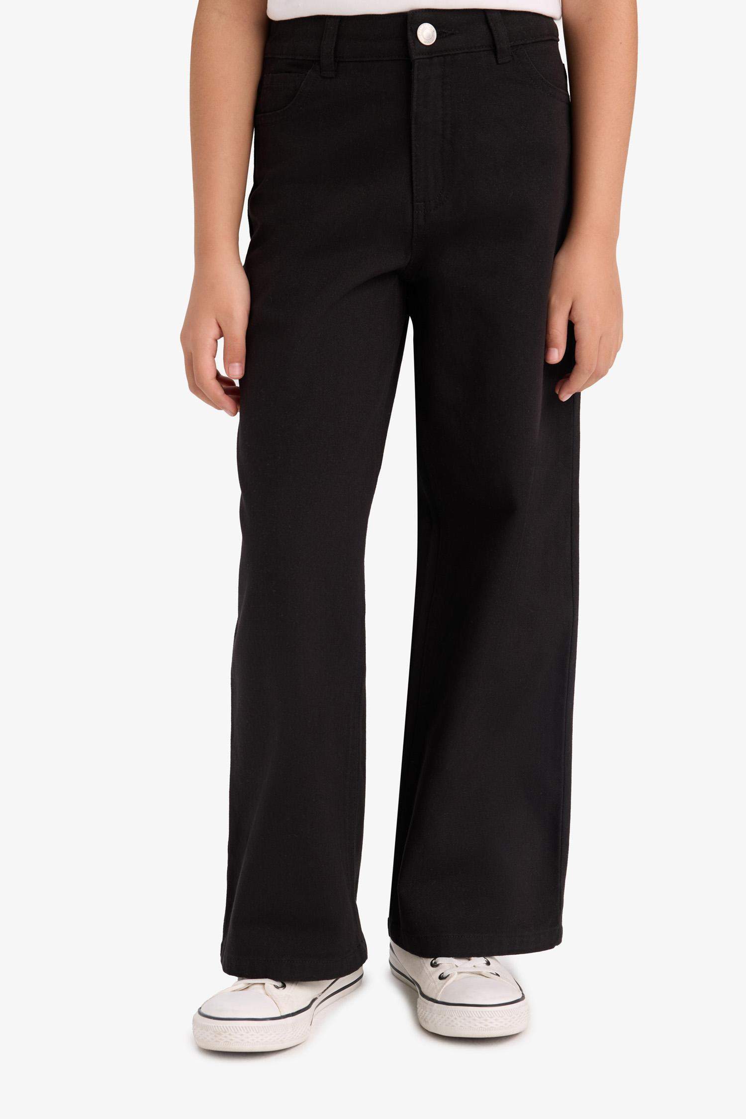 Kız Çocuk Wide Leg Geniş Paça Pamuklu Okul Pantolonu