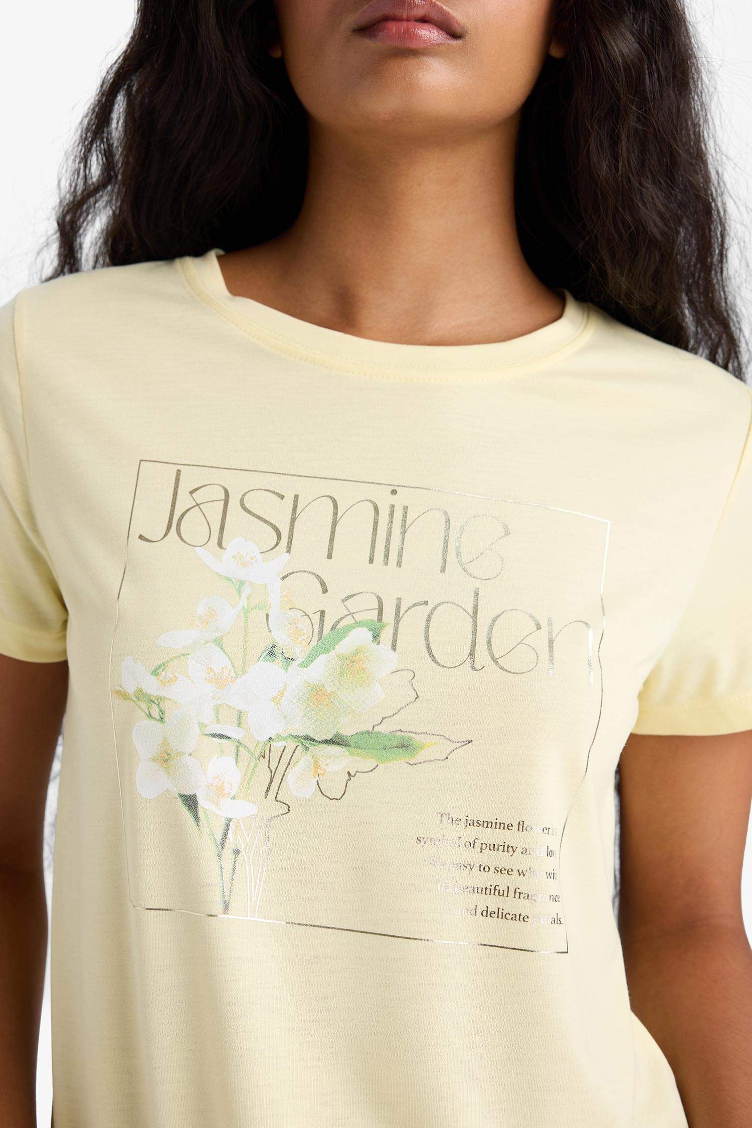 Regular Fit Crew Neck Printed Short Sleeve T-Shirt