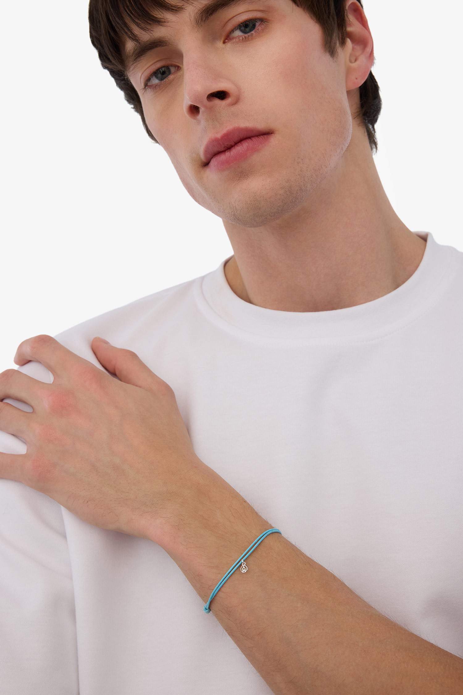 AtolyeWolf x DeFacto Unısex İp Çelik Parçalı Saks Mavi Şans Bileklik