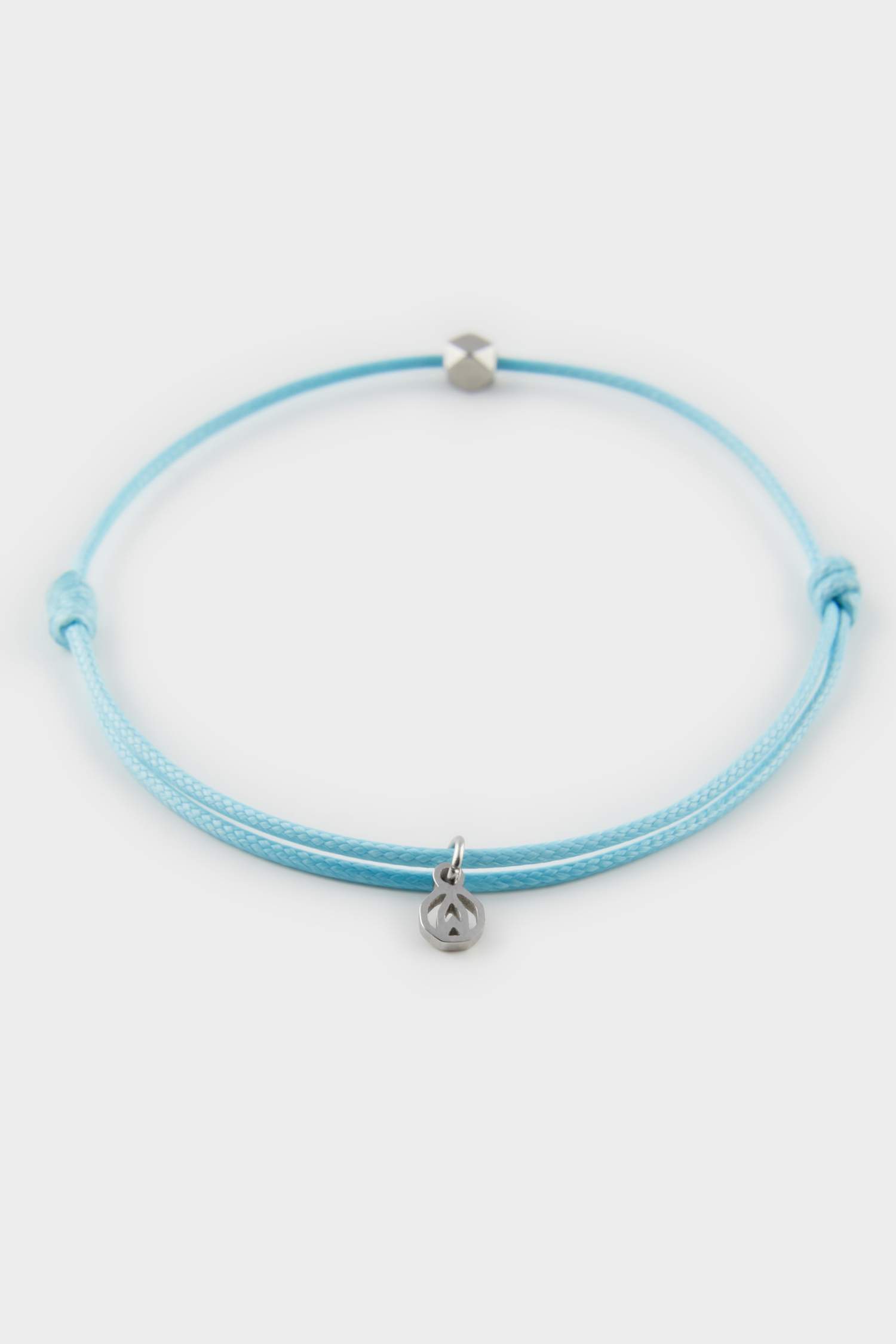 AtolyeWolf x DeFacto Unısex İp Çelik Parçalı Saks Mavi Şans Bileklik