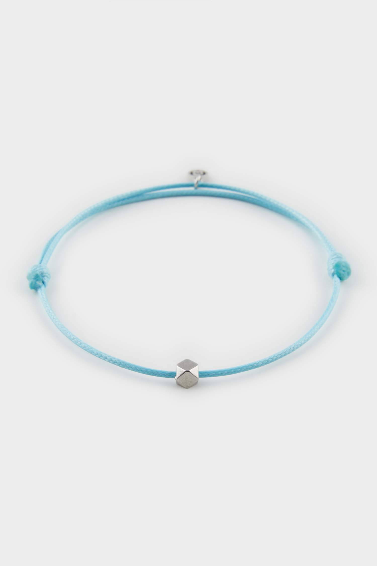 AtolyeWolf x DeFacto Unısex İp Çelik Parçalı Saks Mavi Şans Bileklik