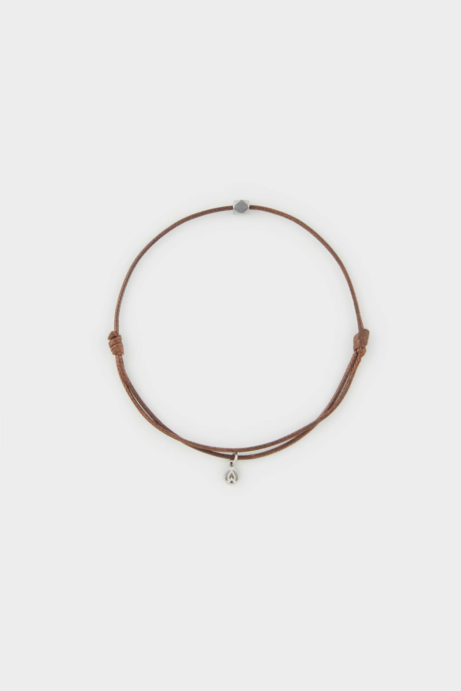 AtolyeWolf x DeFacto Unısex İp Çelik Parçalı Kahverengi Şans Bileklik