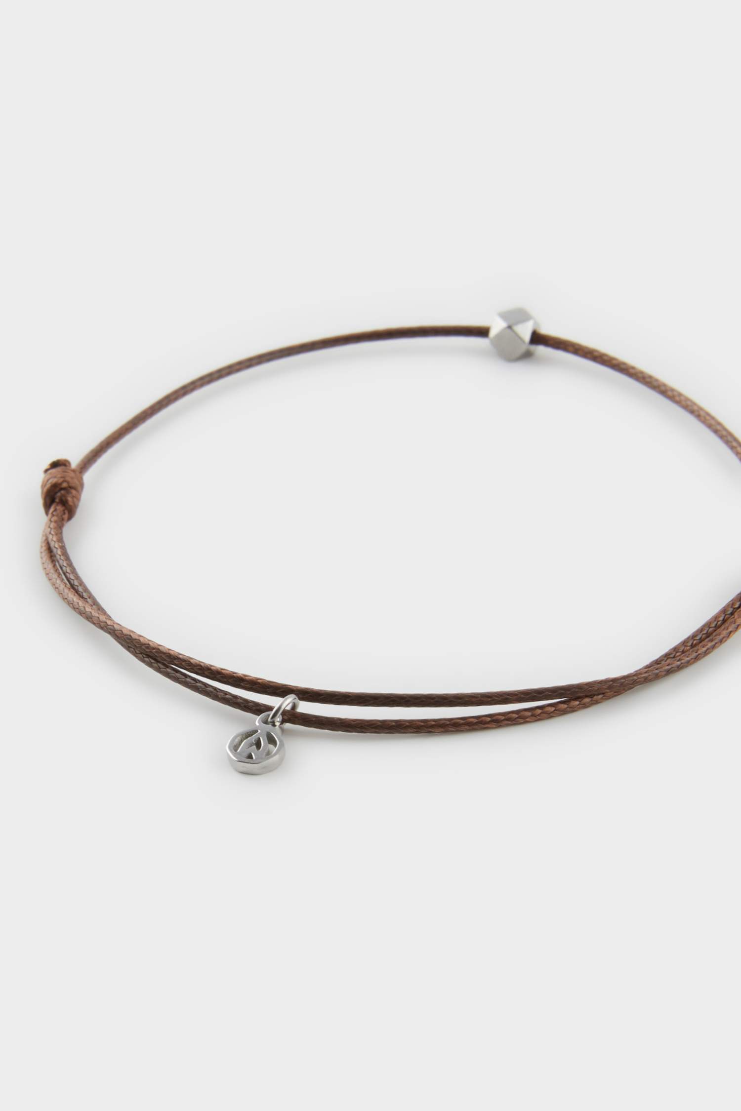 AtolyeWolf x DeFacto Unısex İp Çelik Parçalı Kahverengi Şans Bileklik