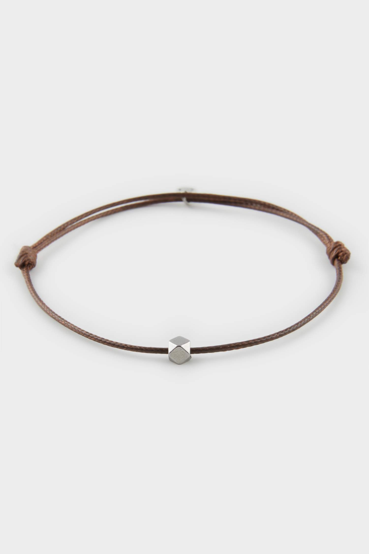 AtolyeWolf x DeFacto Unısex İp Çelik Parçalı Kahverengi Şans Bileklik