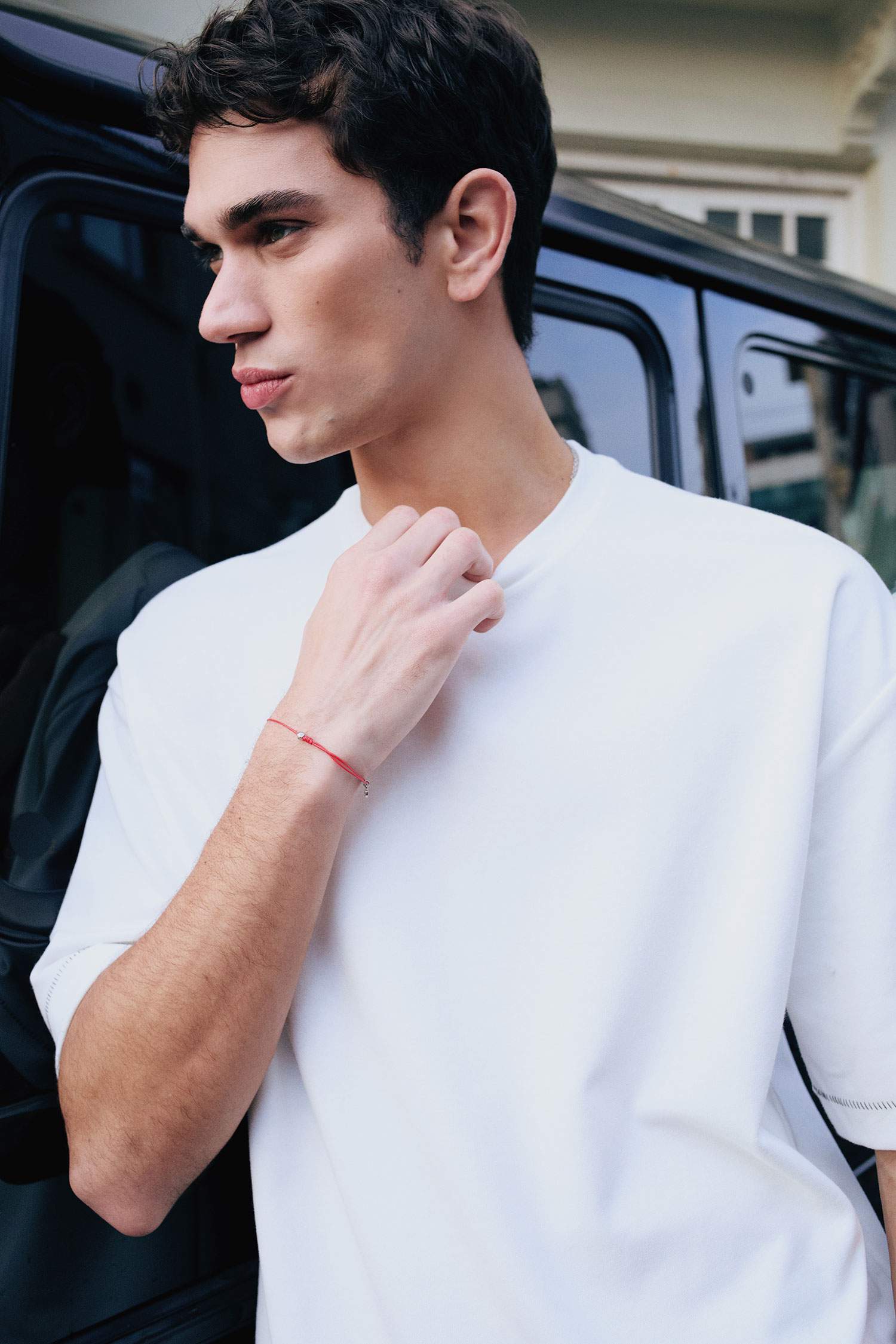 Bracelet porte-bonheur unisexe avec corde rouge et acier - AtolyeWolf x DeFacto