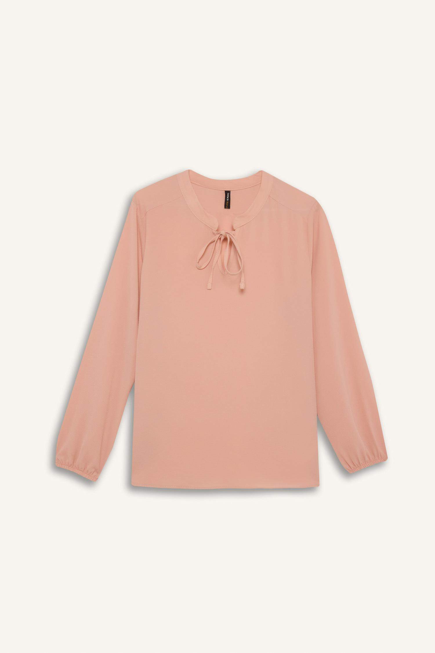 Blouse basique à col à revers et manches longues