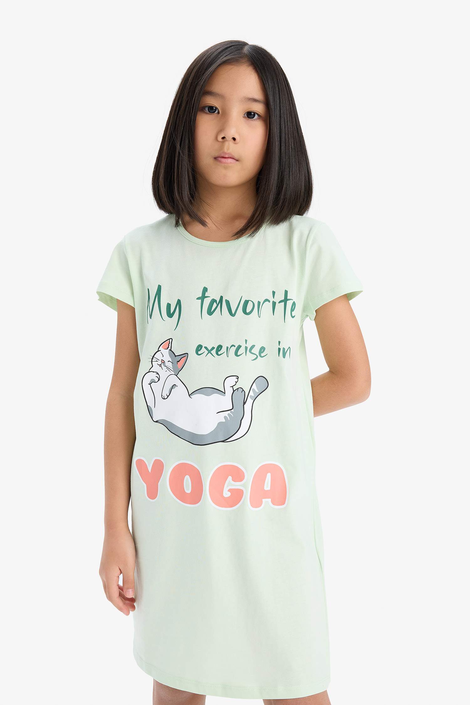 Платье для девочек с принтом, с коротким рукавом