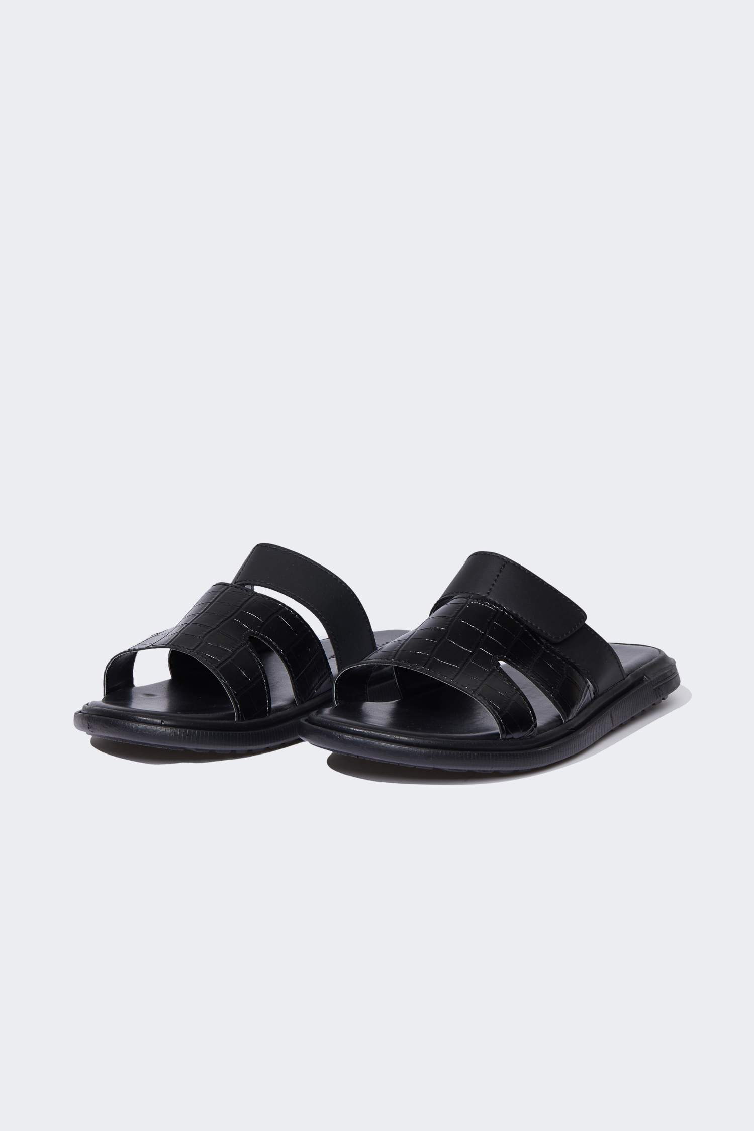 Erkek Düz Taban Suni Deri Terlik