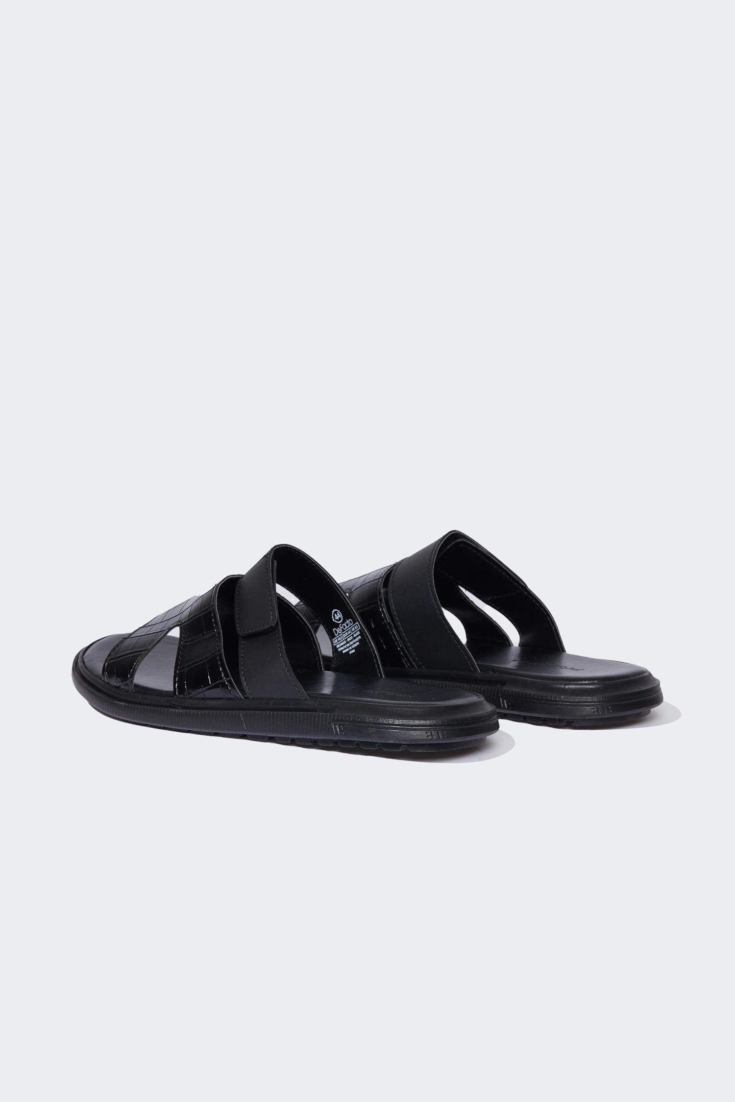 Erkek Düz Taban Suni Deri Terlik