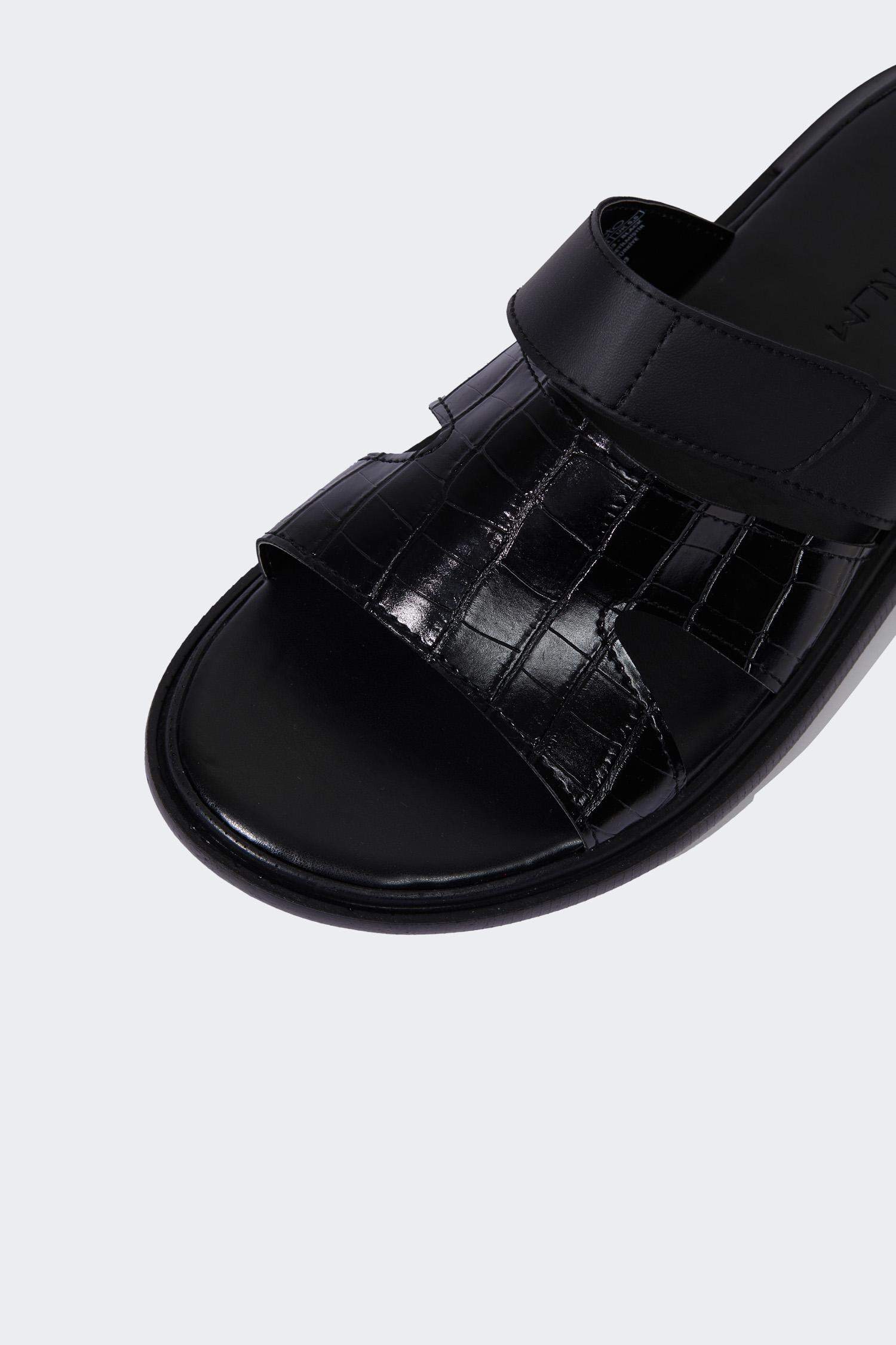 Erkek Düz Taban Suni Deri Terlik