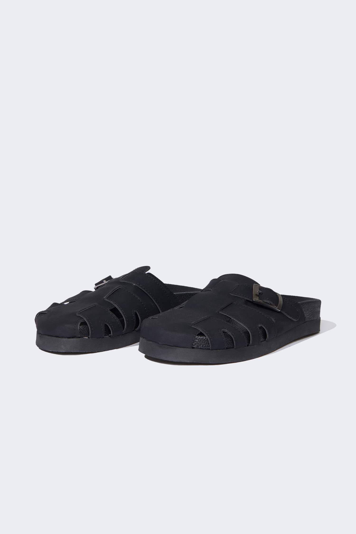 Erkek Düz Taban Suni Deri Terlik