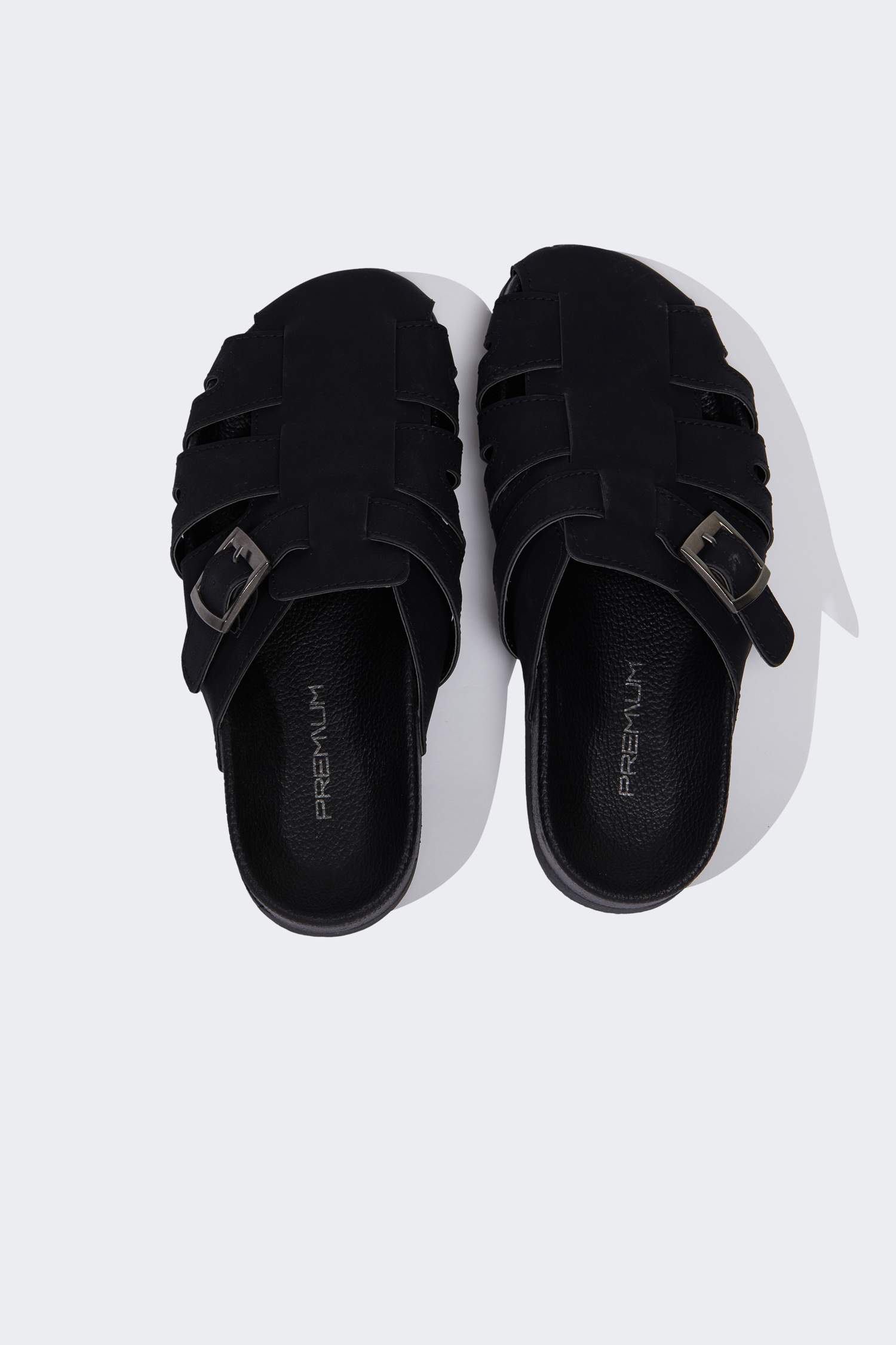 Erkek Düz Taban Suni Deri Terlik