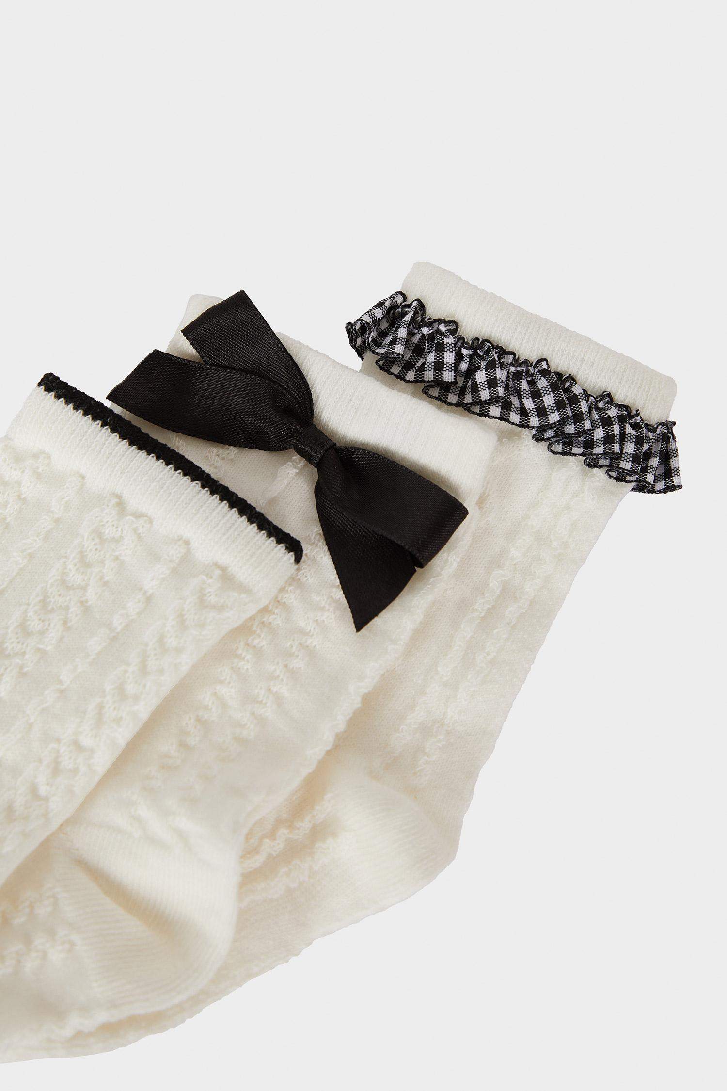 Kız Çocuk 3'lü Pamuklu Uzun Okul Çorabı