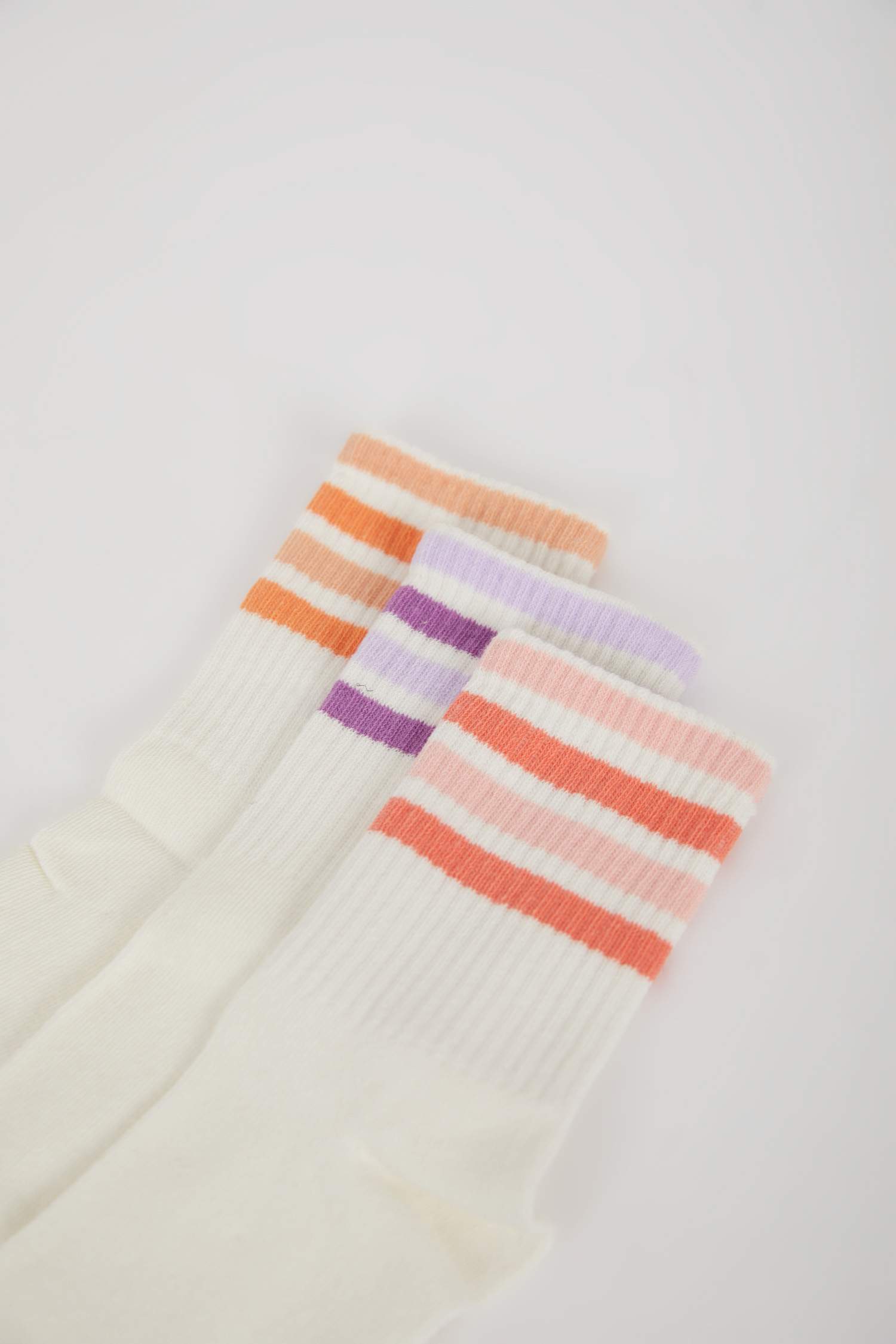 طقم من 3 أزواج جوارب طويلة قطنية للبنات