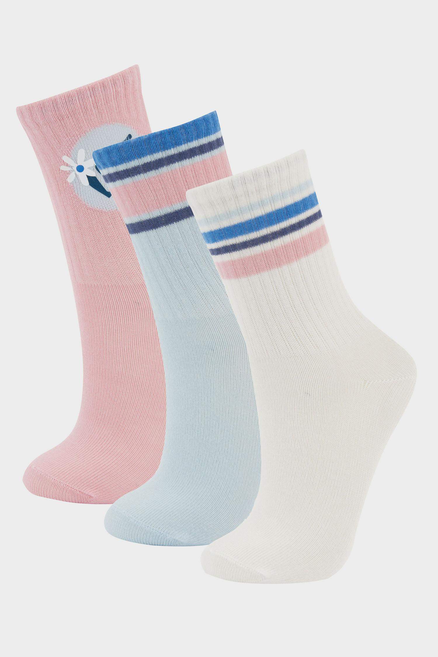 Girl 3 Piece Cotton Long Socks