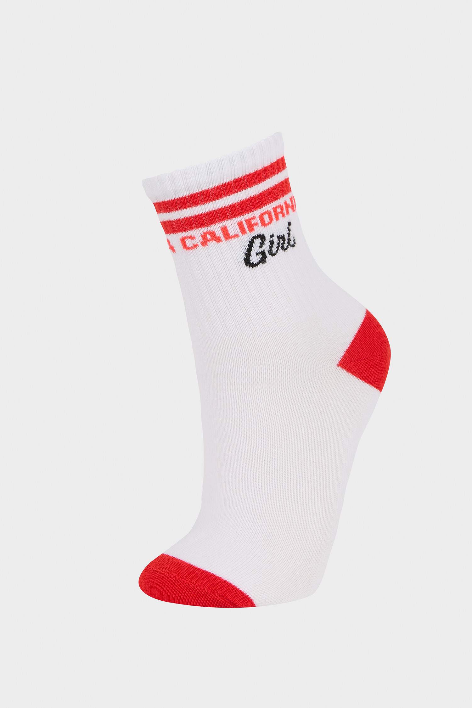 شرابات طويلة بناتي قطن بطبعة شعار - 3 قطع