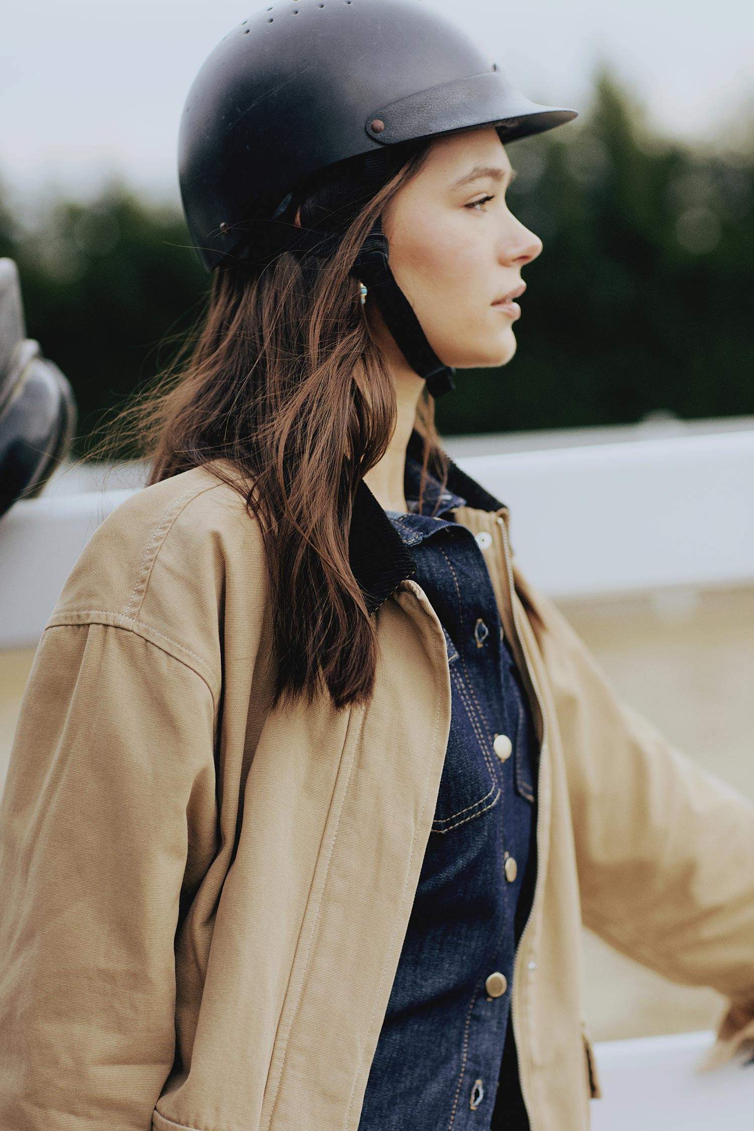 Regular Fit Kontrast Yakalı Cepli Pamuklu Mevsimlik Ceket Mont