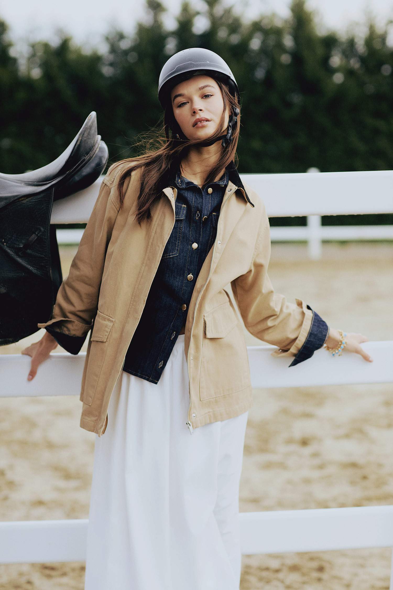 Regular Fit Kontrast Yakalı Cepli Pamuklu Mevsimlik Ceket Mont