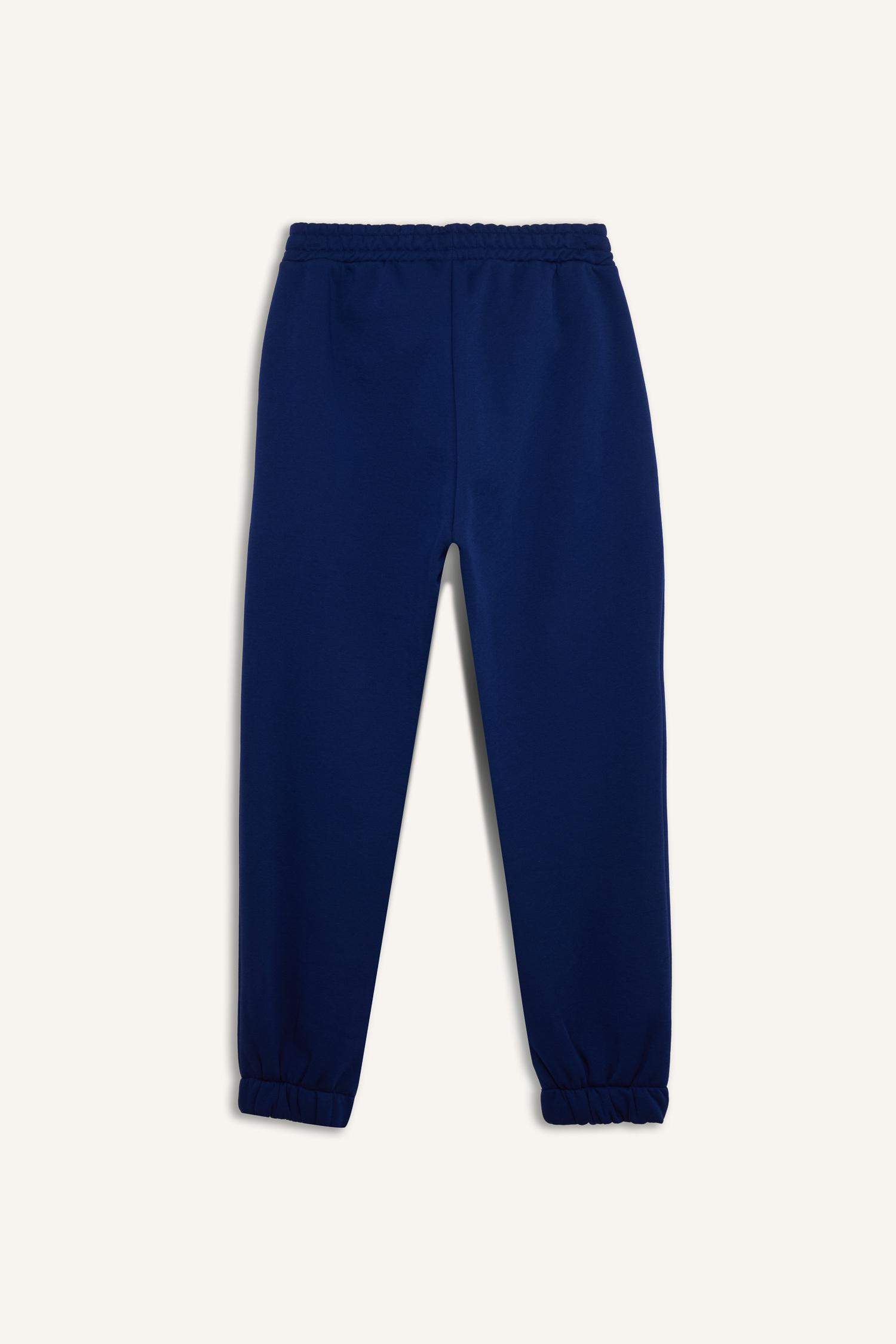 Kalın Jogger Eşofman Altı Basic Düz Cepli Beli Paçası Lastikli