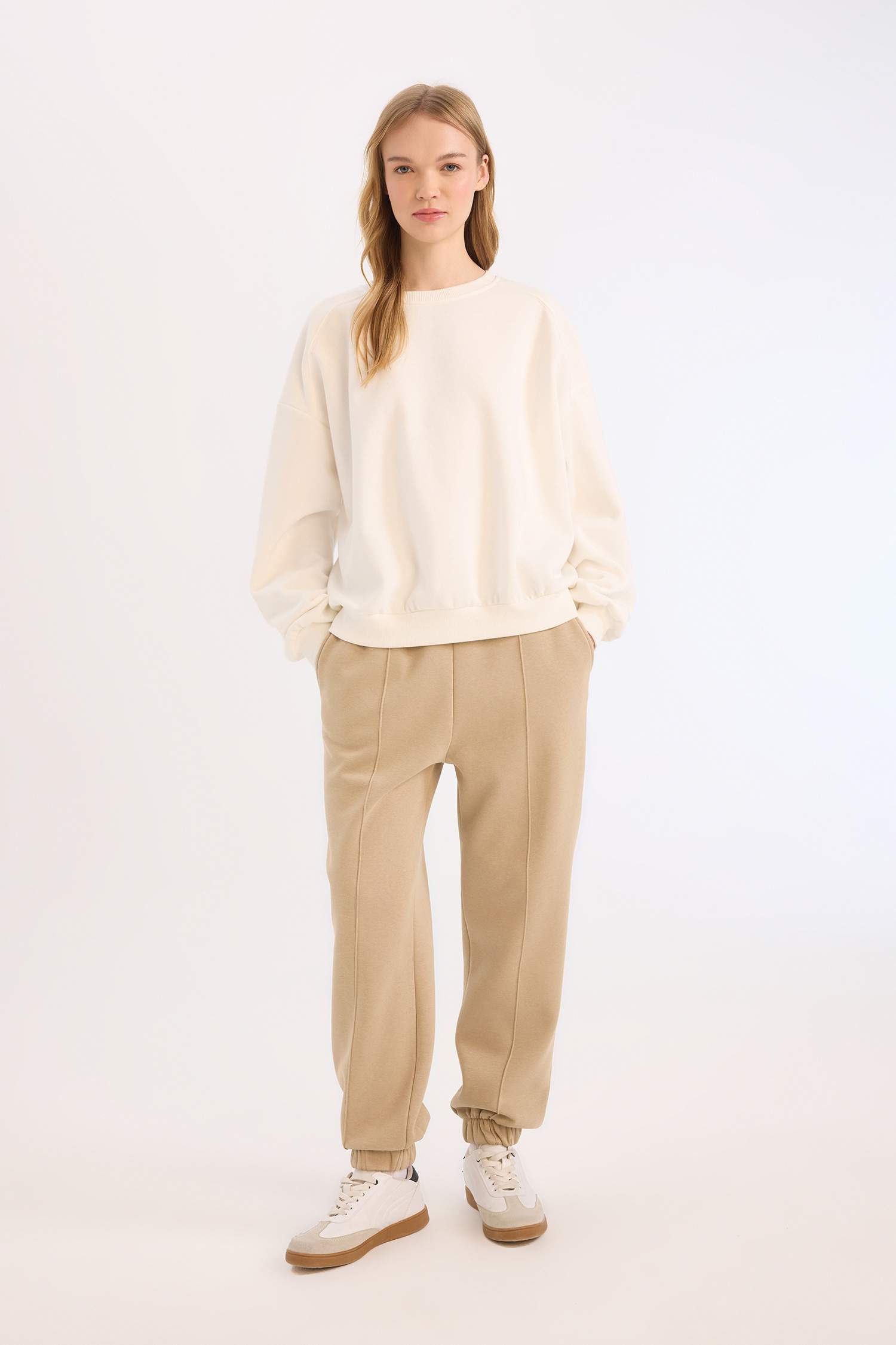 Coool Kalın Jogger Eşofman Altı Basic Düz Cepli Beli Paçası Lastikli 