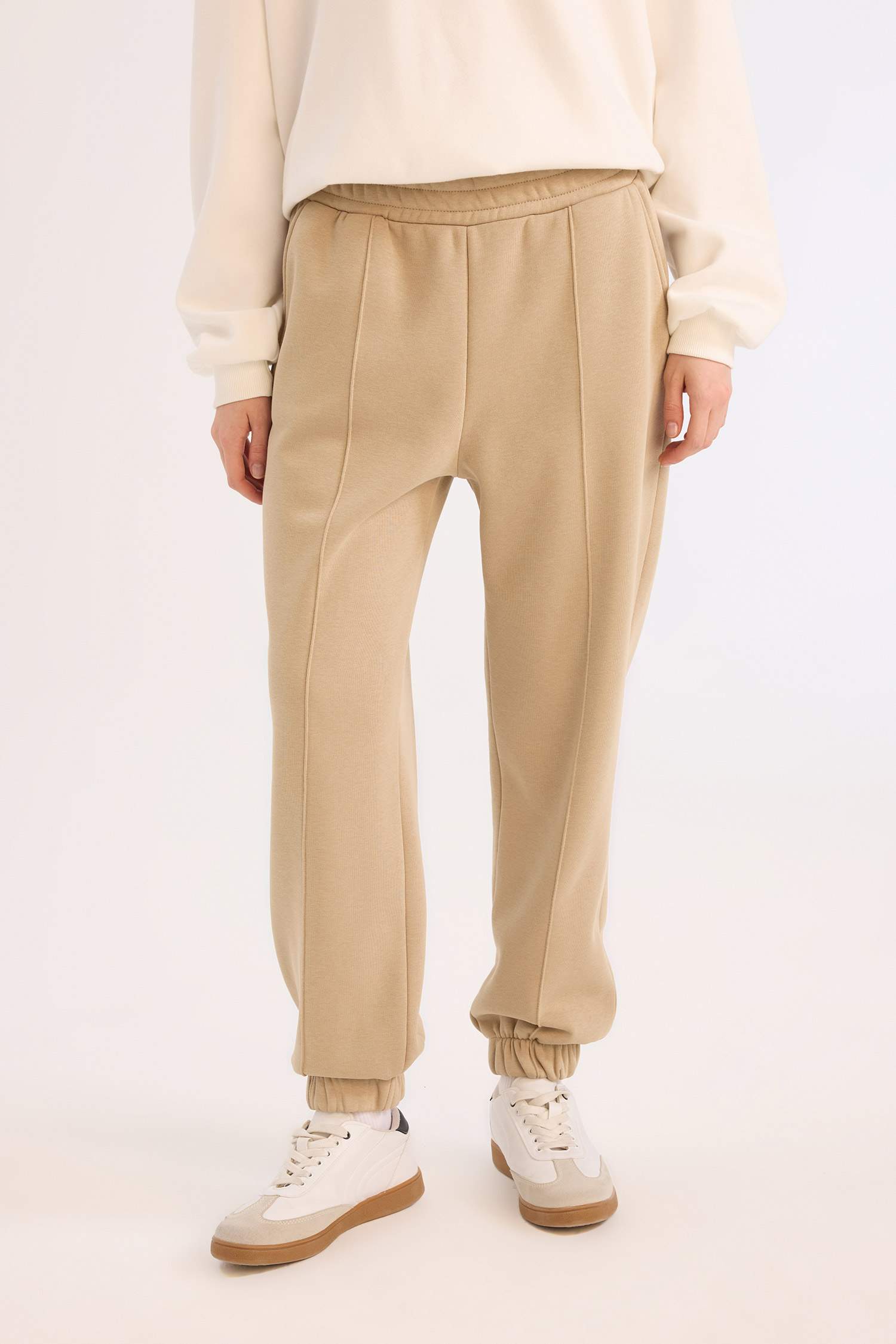 Coool Kalın Jogger Eşofman Altı Basic Düz Cepli Beli Paçası Lastikli 