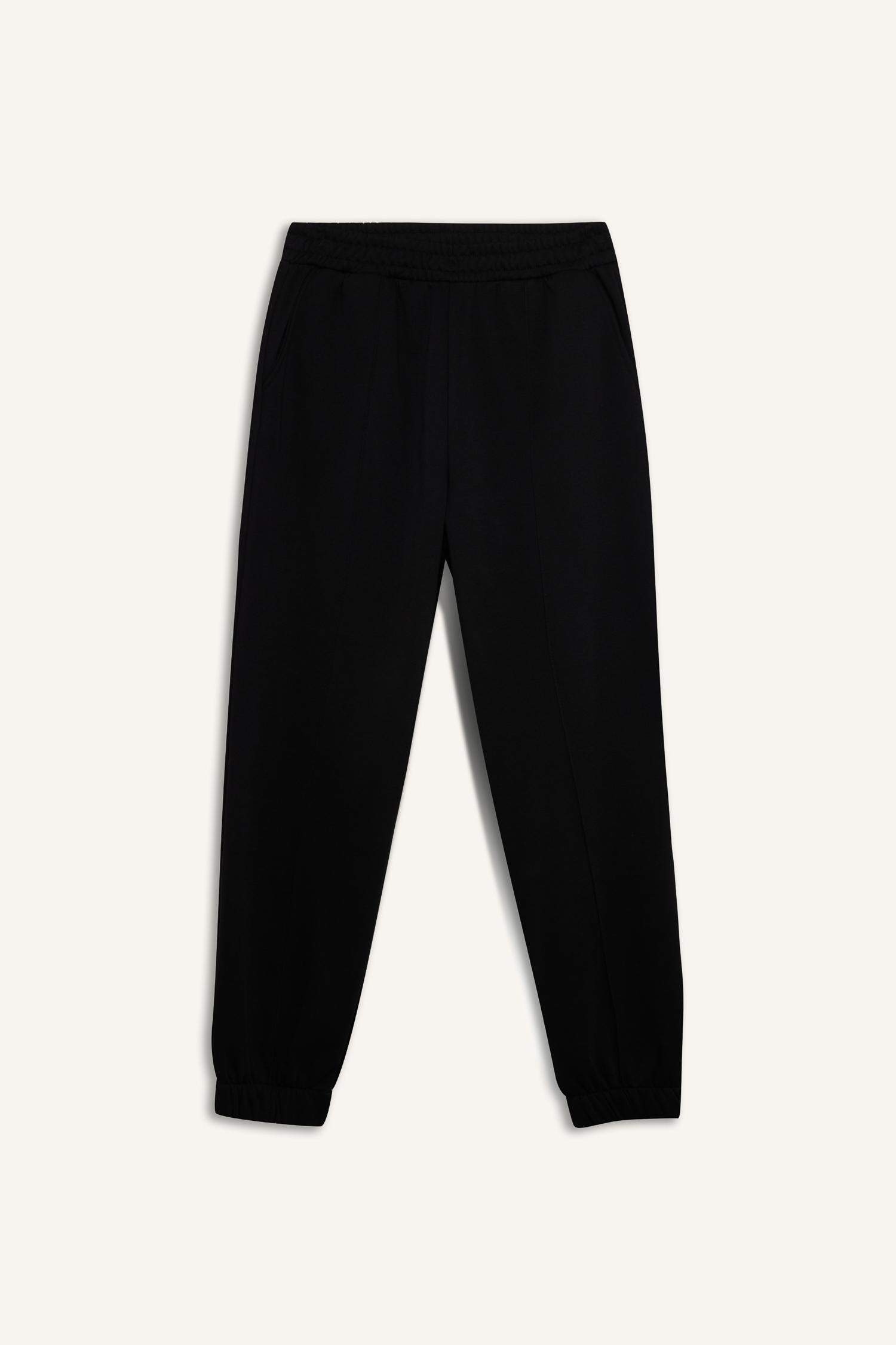 Kalın Jogger Eşofman Altı Basic Düz Cepli Beli Paçası Lastikli