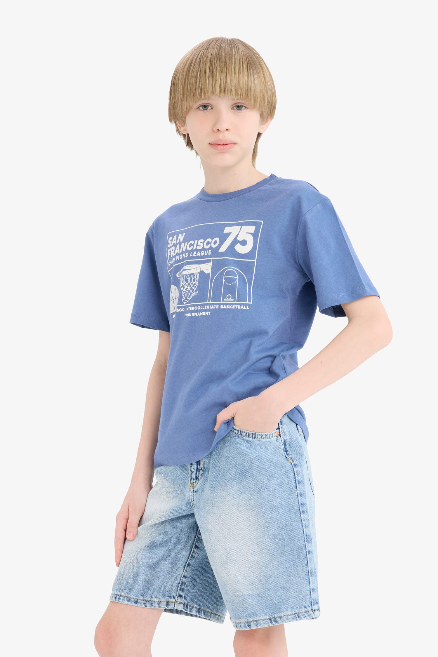 Boy Crew Neck Printed Short Sleeve T-Shirt