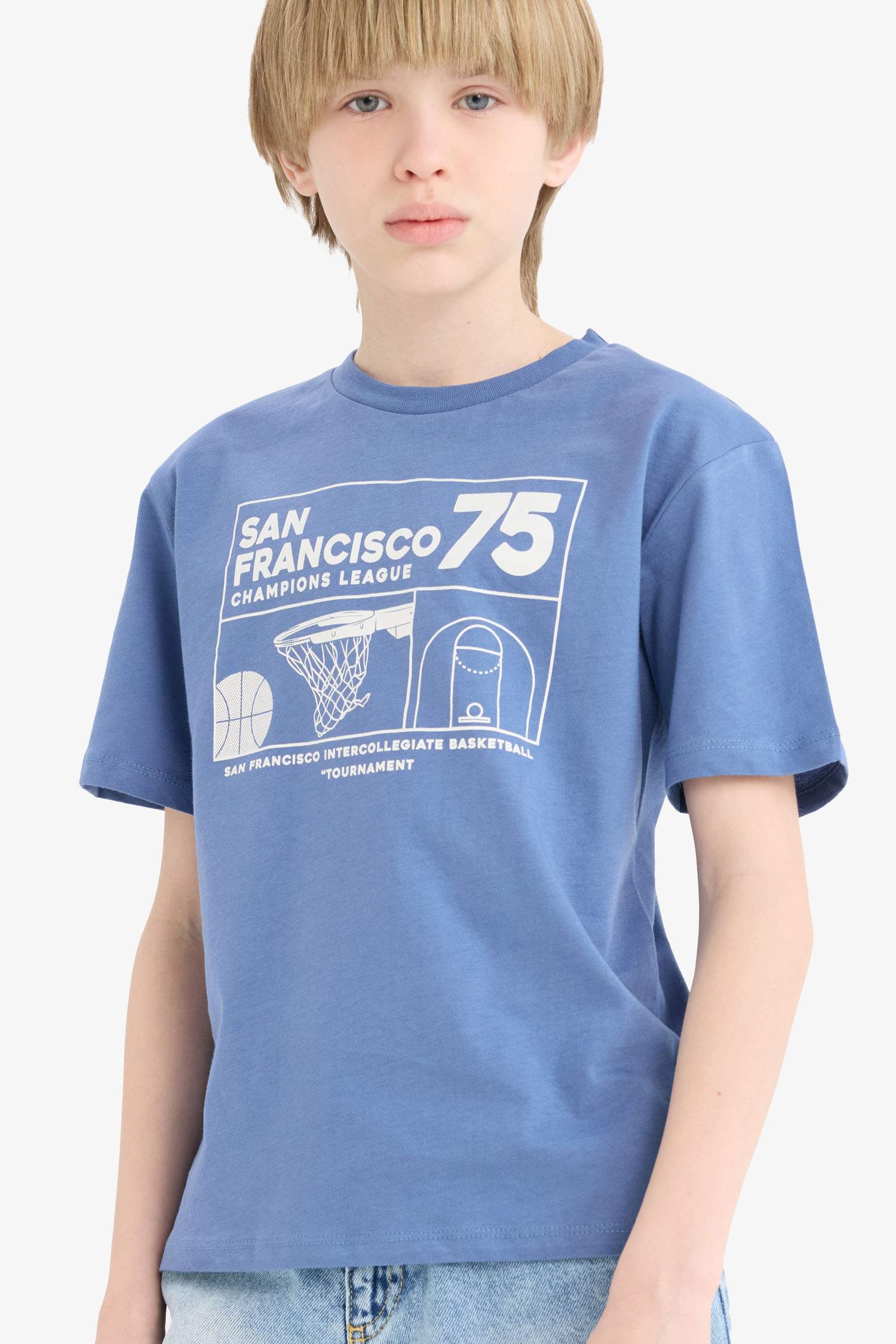 Boy Crew Neck Printed Short Sleeve T-Shirt