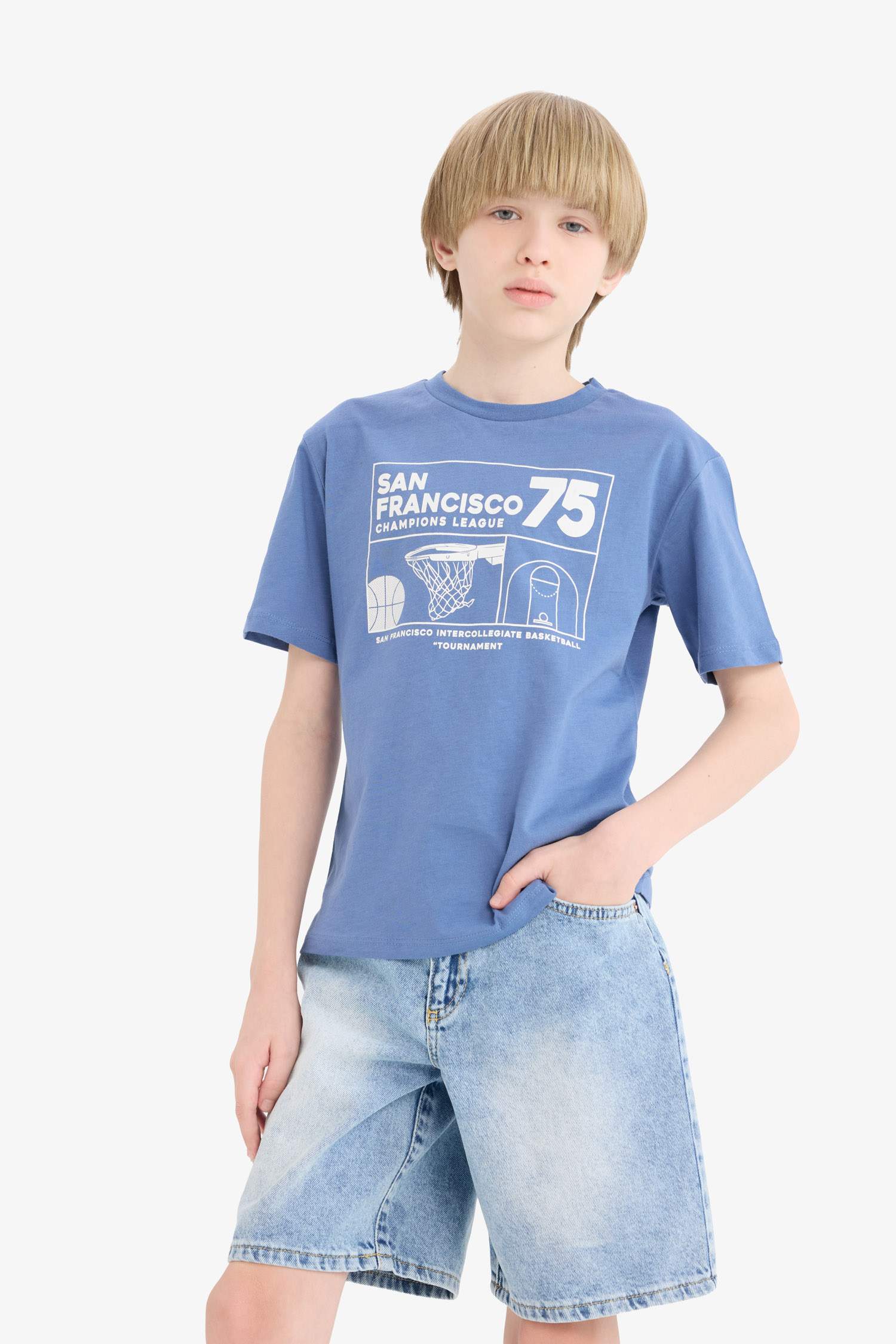 Boy Crew Neck Printed Short Sleeve T-Shirt