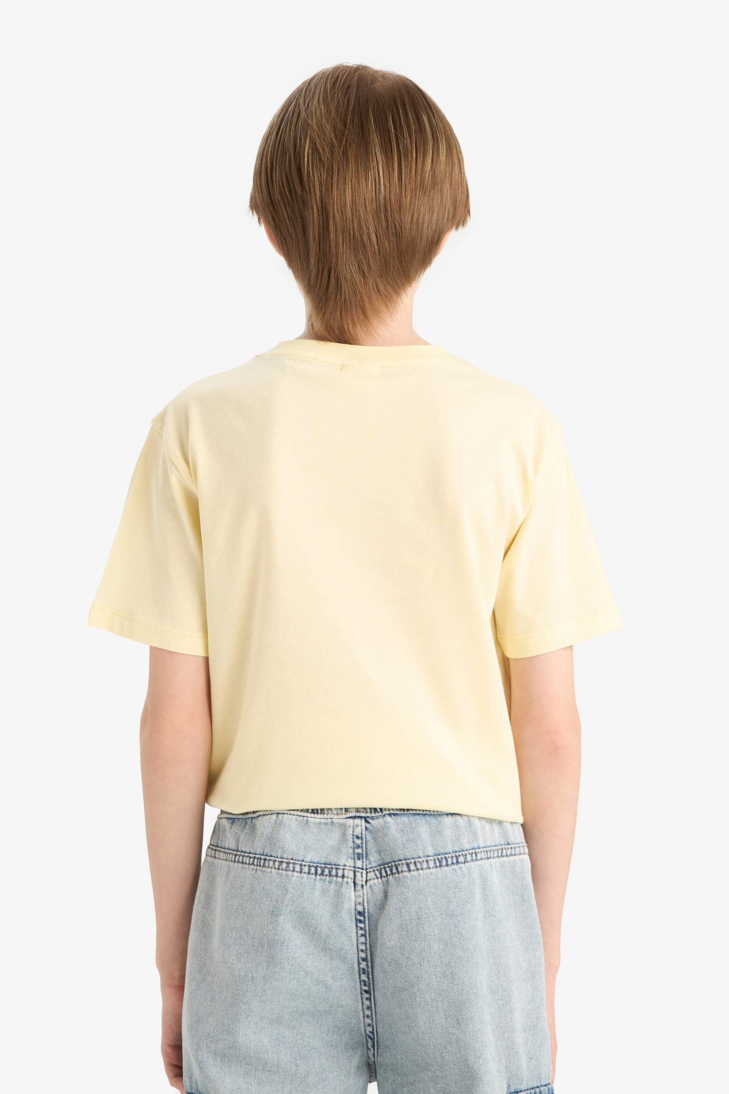 Erkek Çocuk Bisiklet Yaka Baskılı Kısa Kollu Tişört