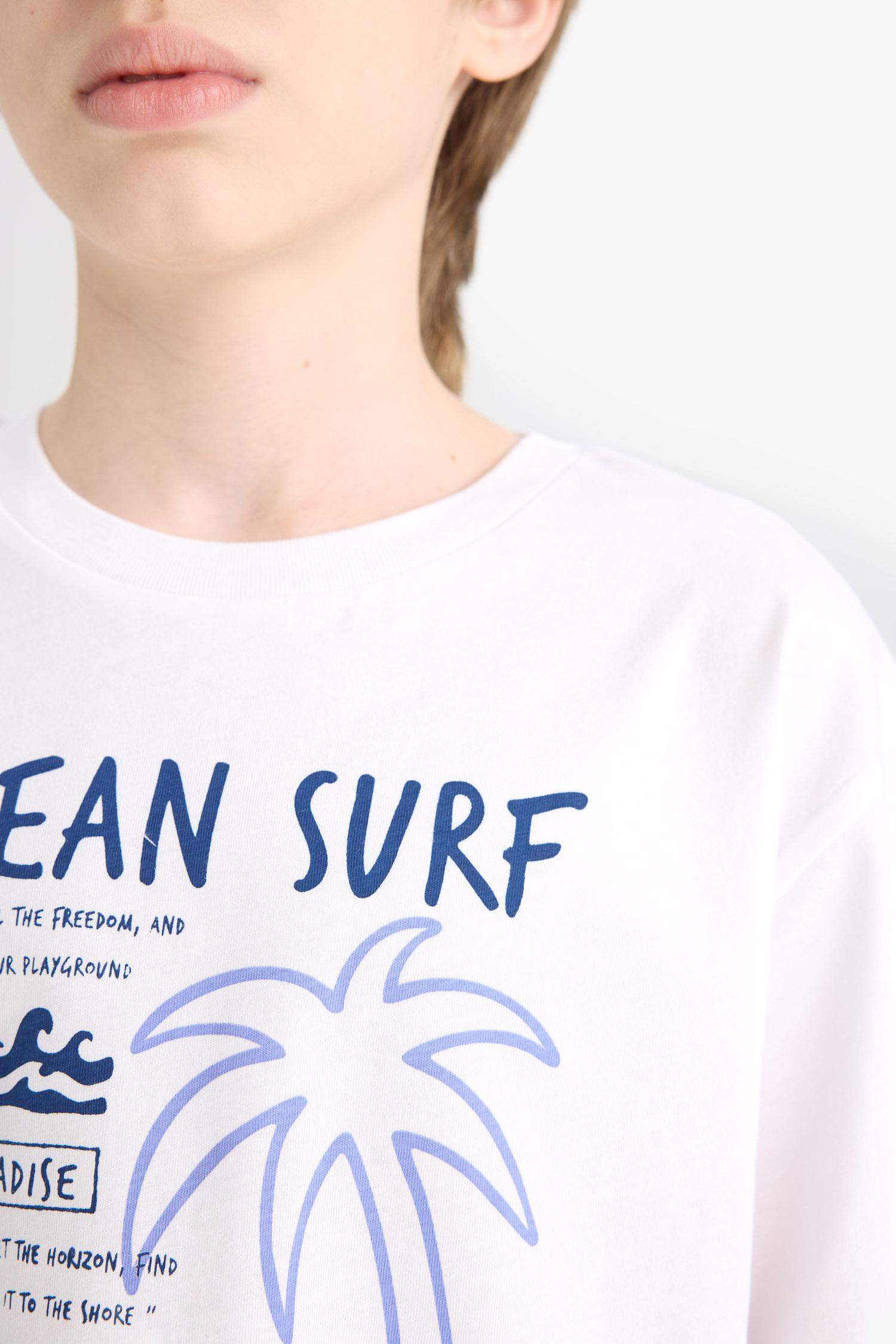 T-shirt imprimé à manches courtes et col rond pour garçon