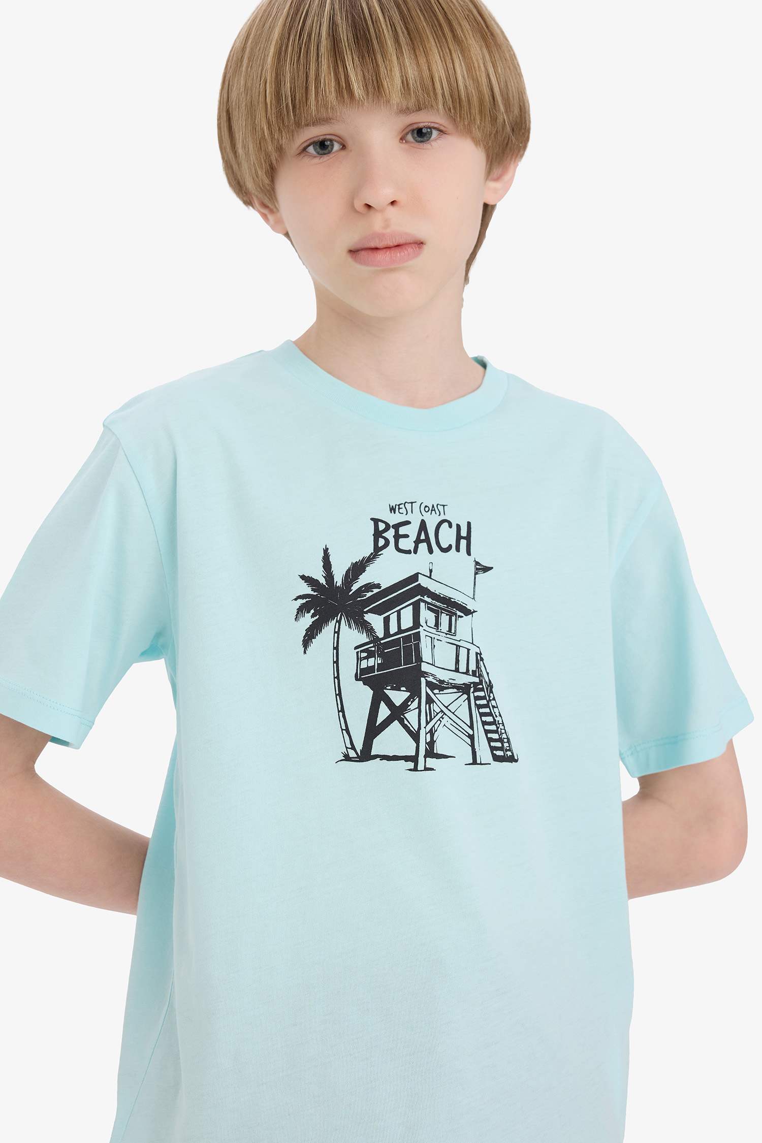 Boy Regular Fit Crew Neck Printed Short Sleeve T-Shirt