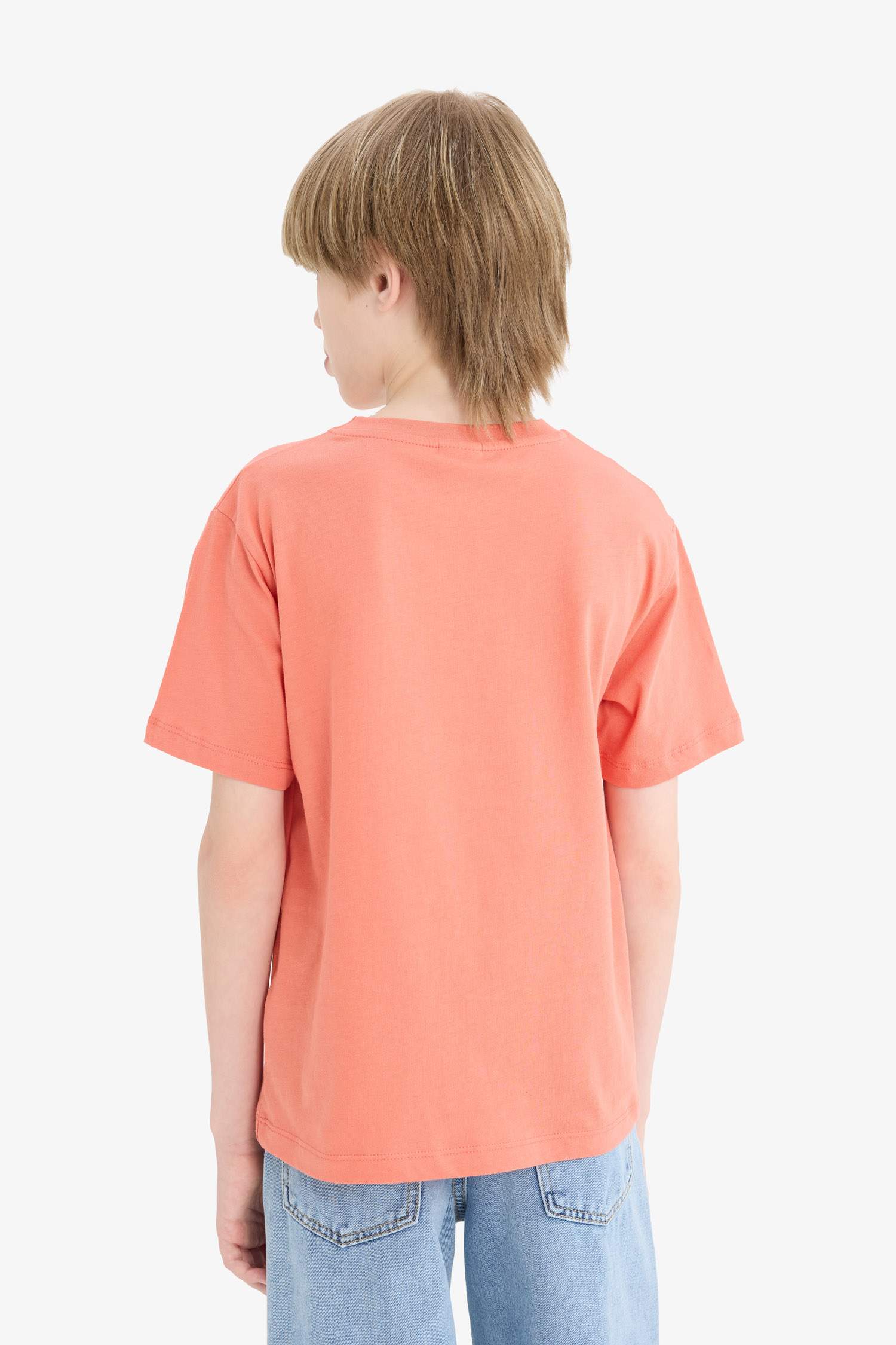 Erkek Çocuk Bisiklet Yaka Baskılı Kısa Kollu Tişört