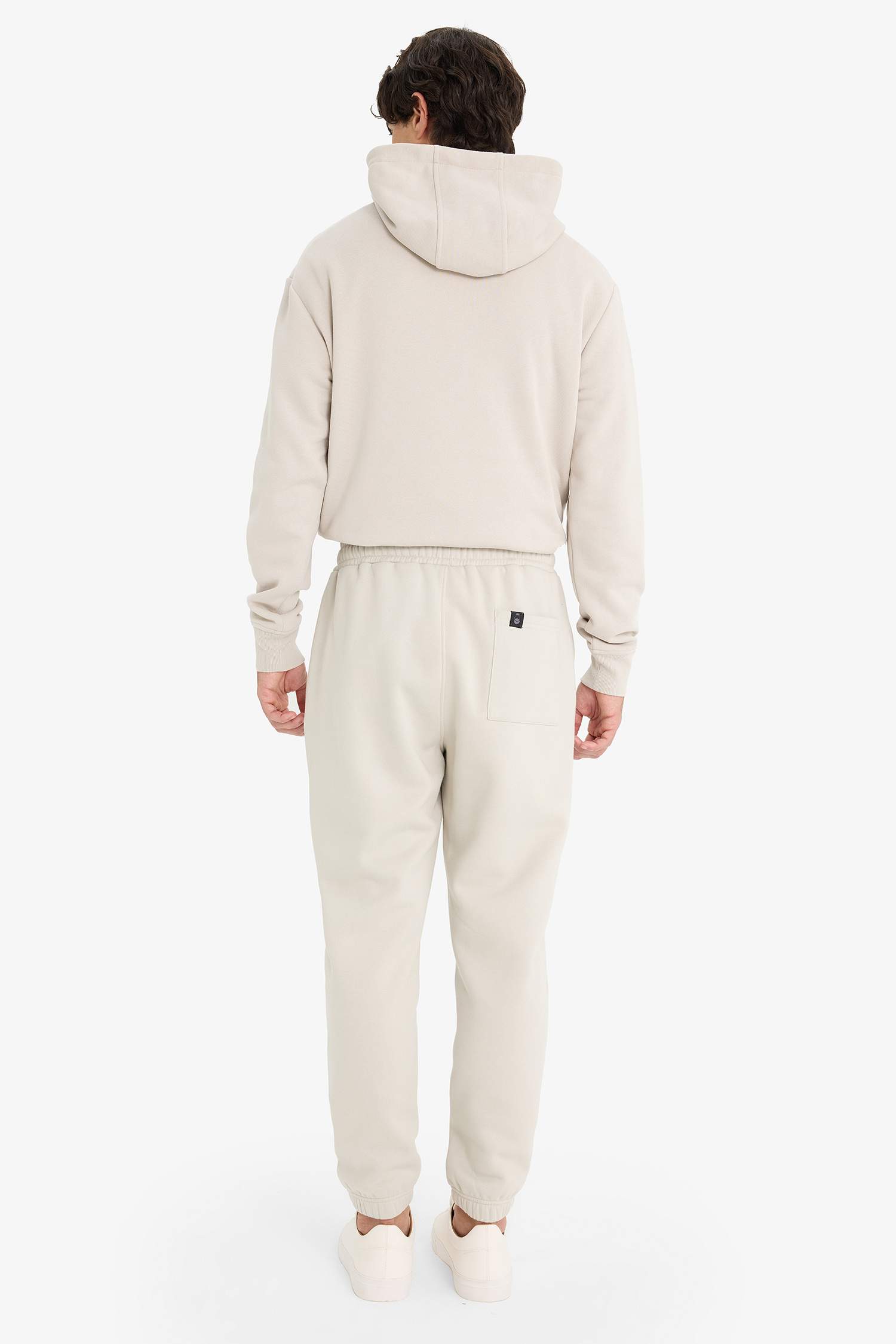 Regular Fit Beli Bağcıklı Cepli Paçası Lastikli Şardonlu Basic Düz Jogger Eşofman Altı