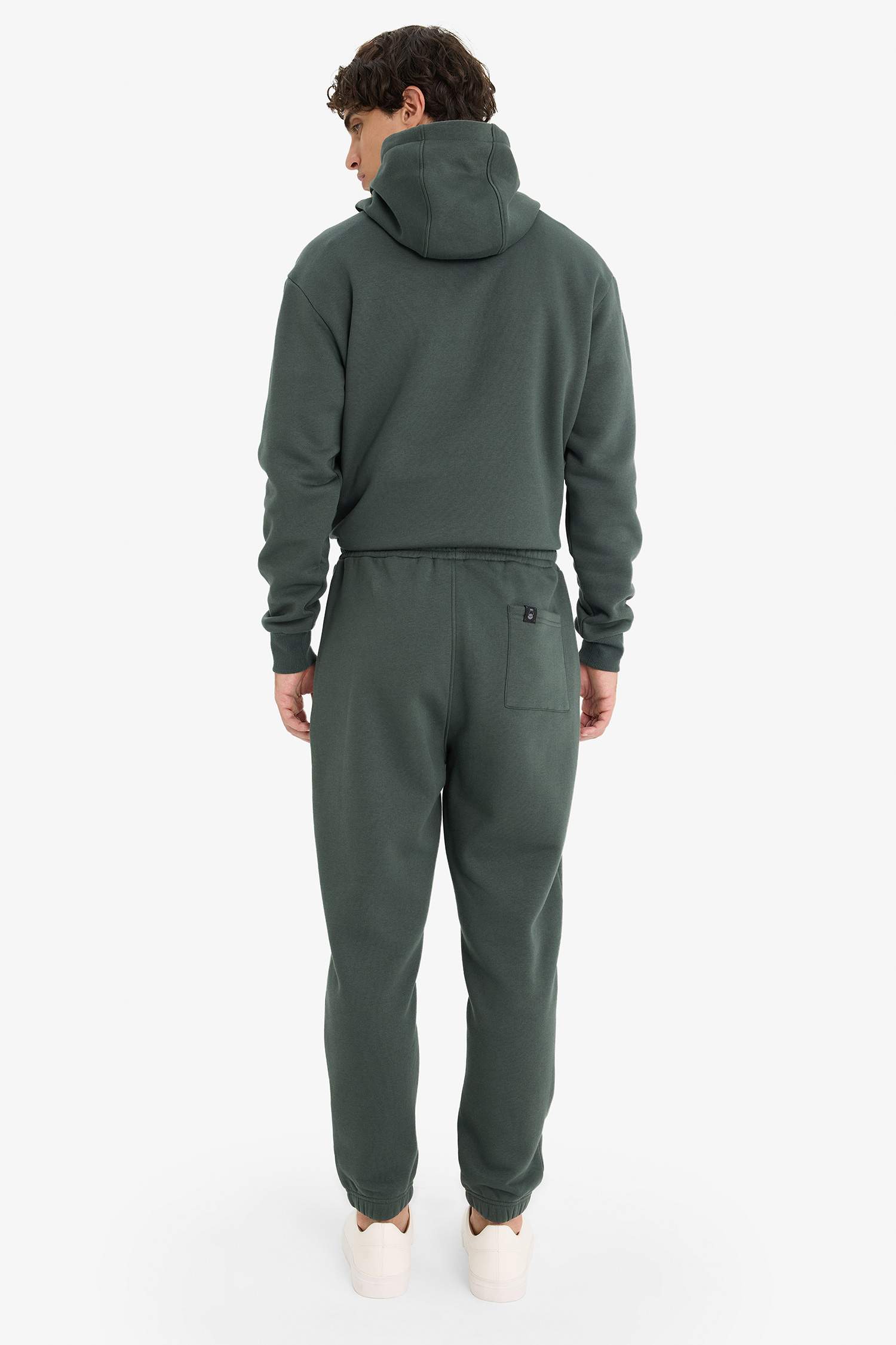 Regular Fit Beli Bağcıklı Cepli Paçası Lastikli Şardonlu Basic Düz Jogger Eşofman Altı