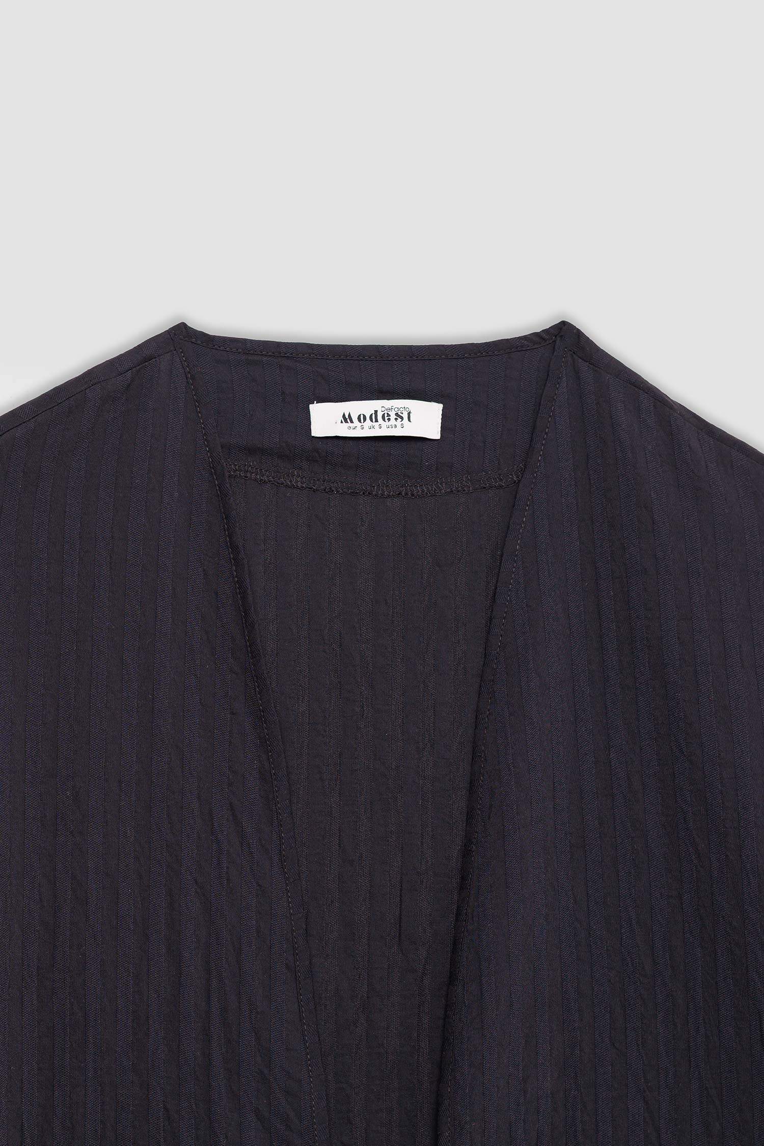 Relax Fit Crew Neck Jacquard Kimono