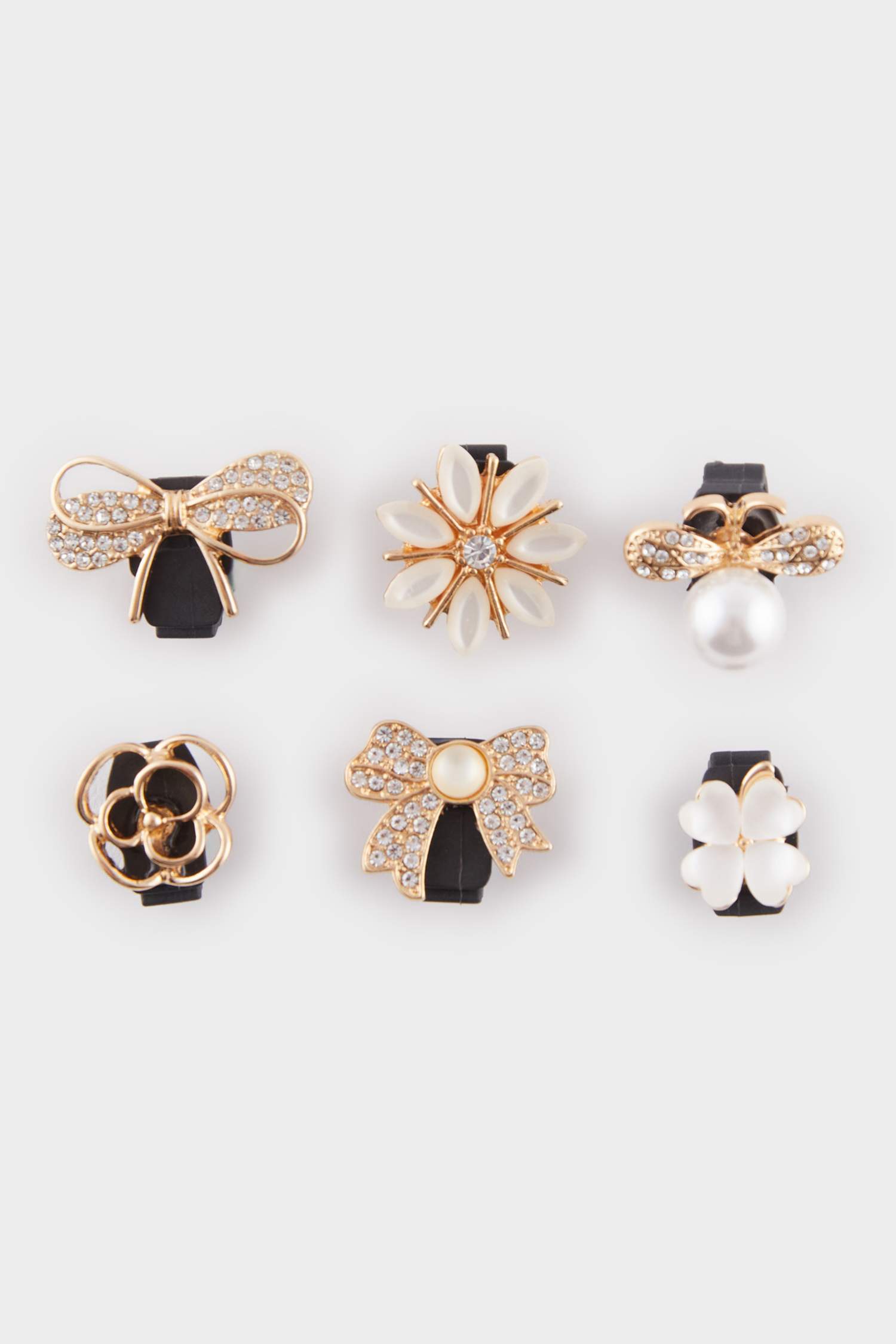 زينة شبشب نسائي اسود ذهبي - 6 قطع