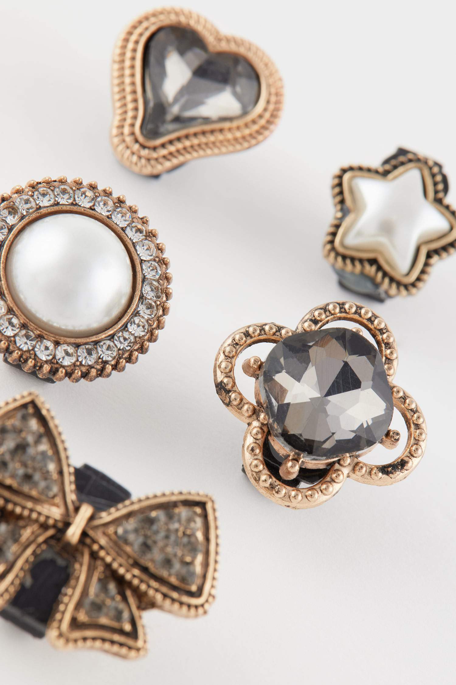 Kadın 5'li Taş Detaylı Terlik Süsü