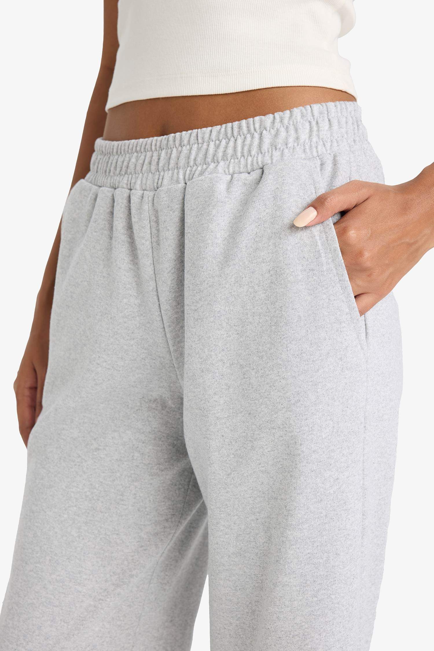 Straight Fit Cepli Beli Lastikli Eşofman Altı