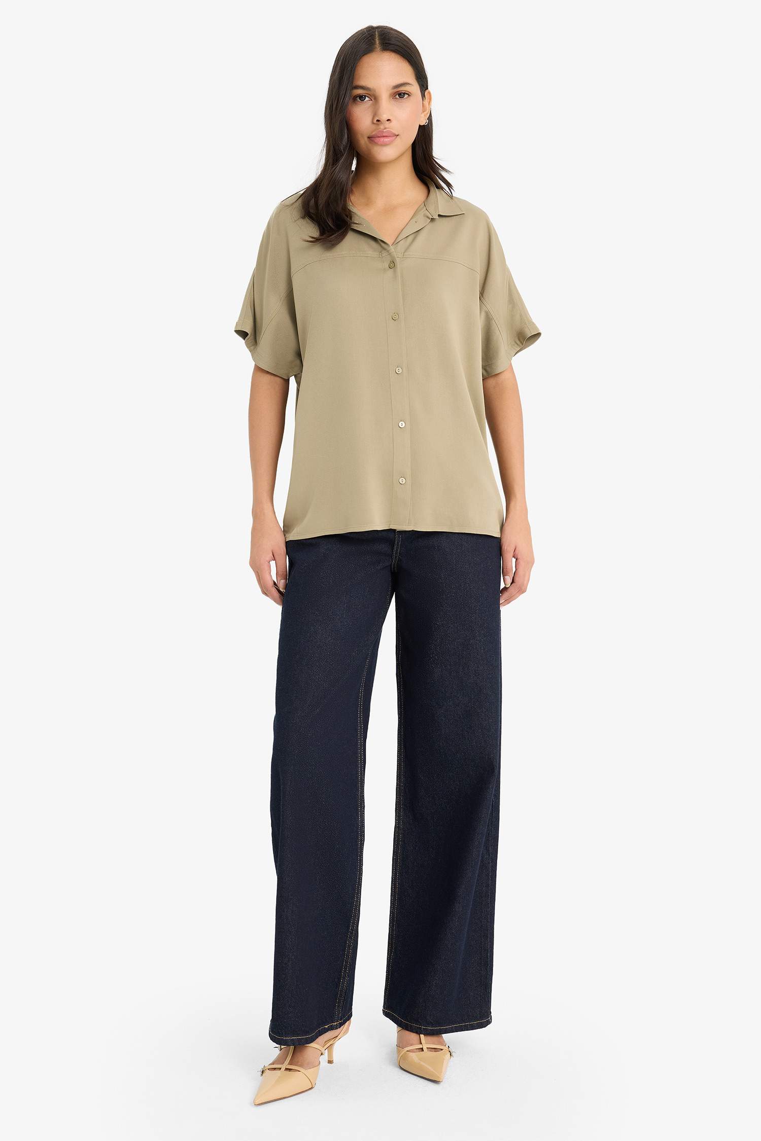 Chemise à manches courtes Coupe boxy