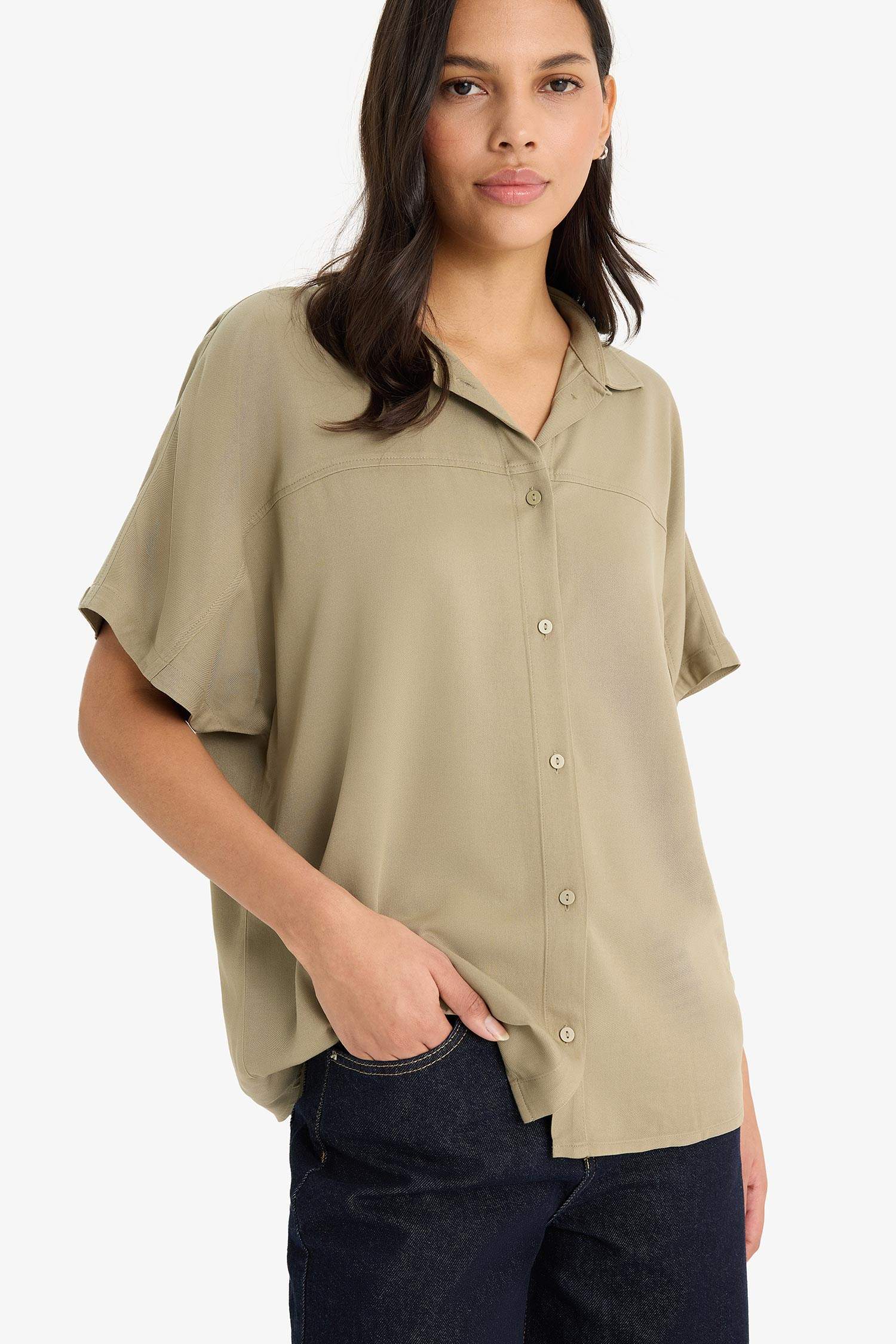 Chemise à manches courtes Coupe boxy