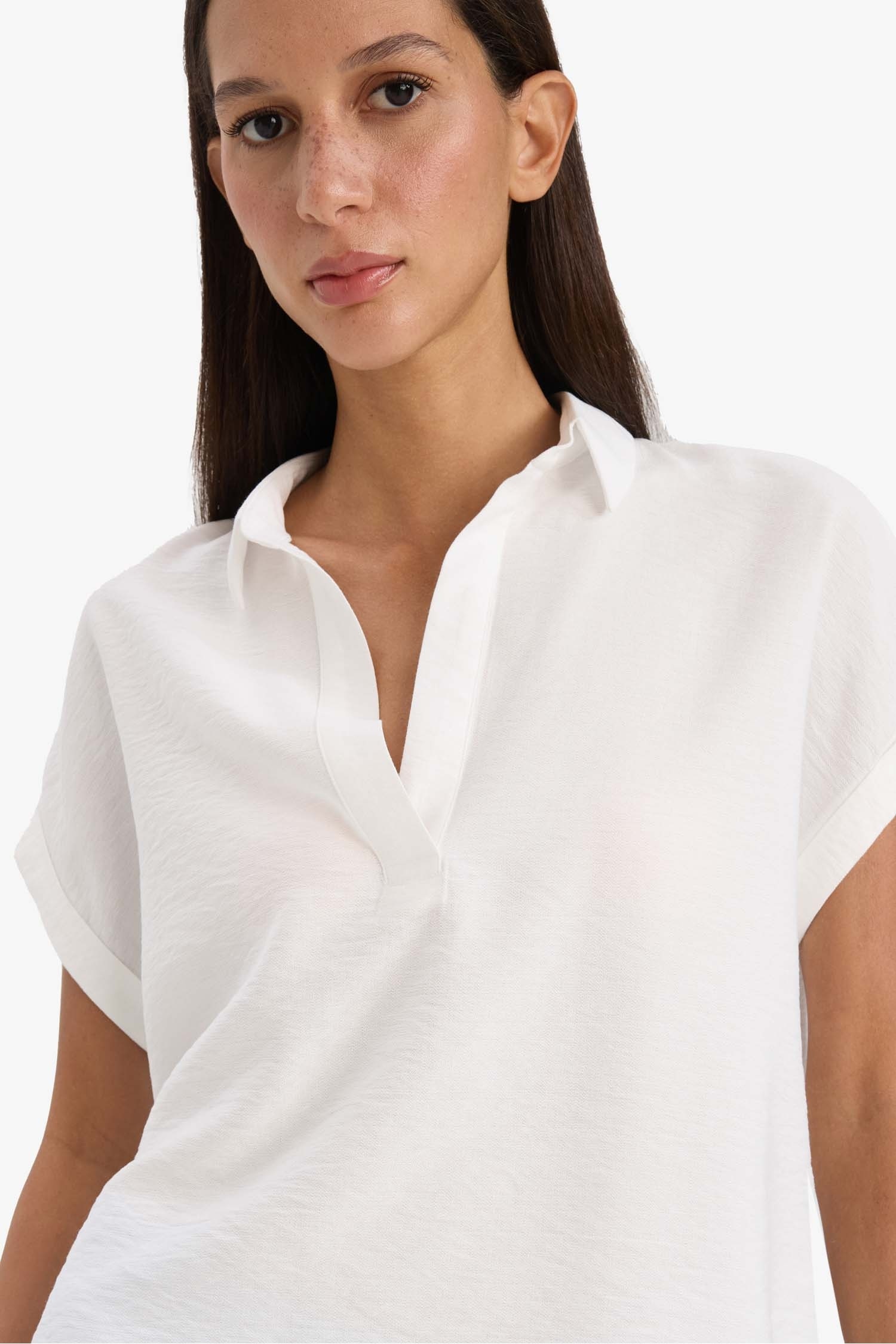 بلوزة نص ردن قصة عادية بياخة قميص