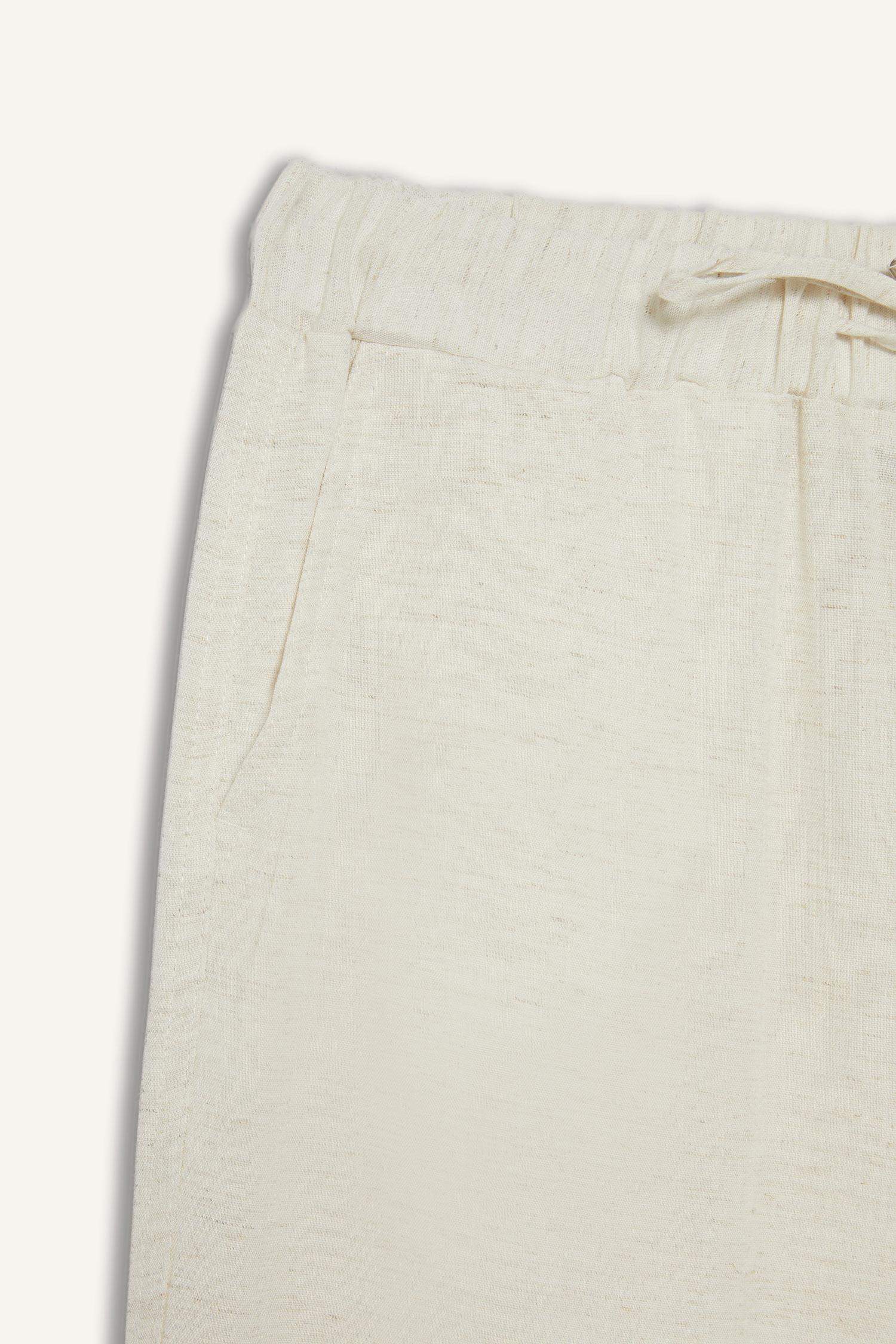 Wide Leg Keten Karışımlı Pantolon Yüksek Bel Uzun Boy Geniş Paça