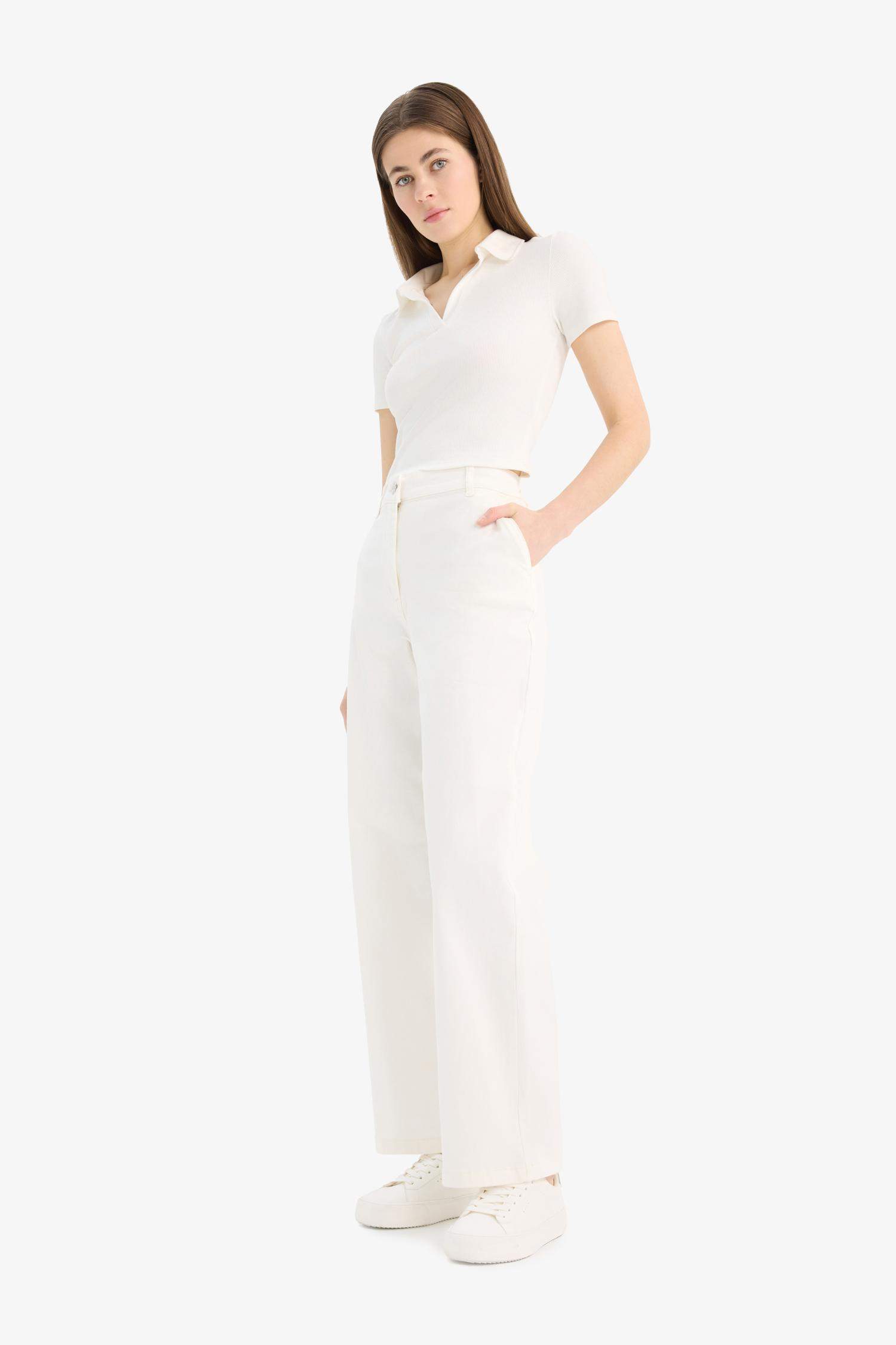 سروال واسع من جبردين بجيوب