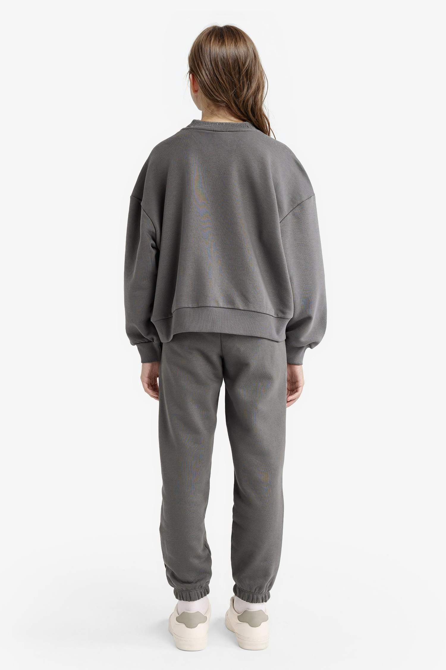 Kız Çocuk 2'li Takım Baskılı Sweatshirt Eşofman Altı