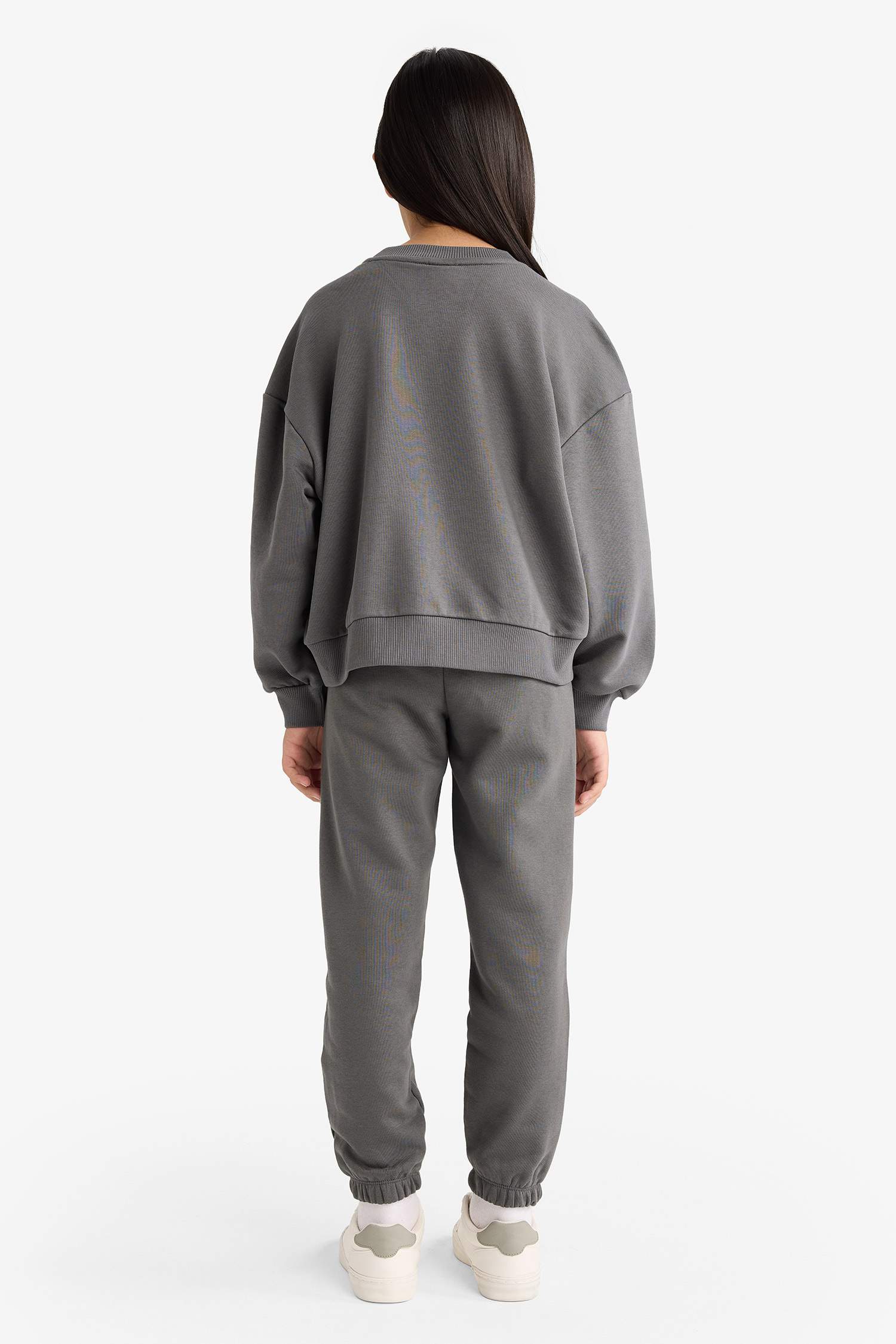 Kız Çocuk 2'li Takım Baskılı Sweatshirt Eşofman Altı