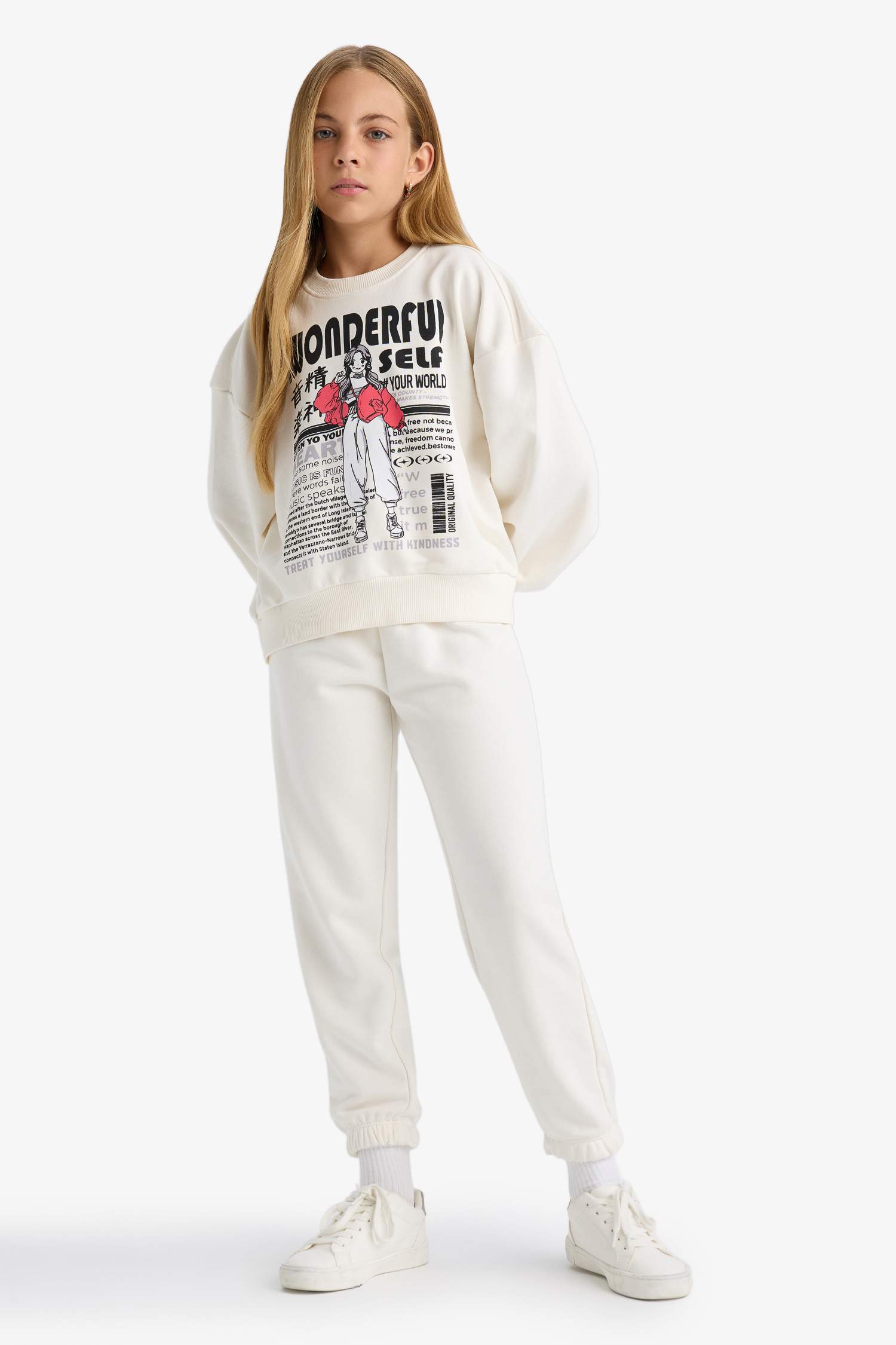 Girl Printed Sweatshirt Sweatpants 2 Piece Set