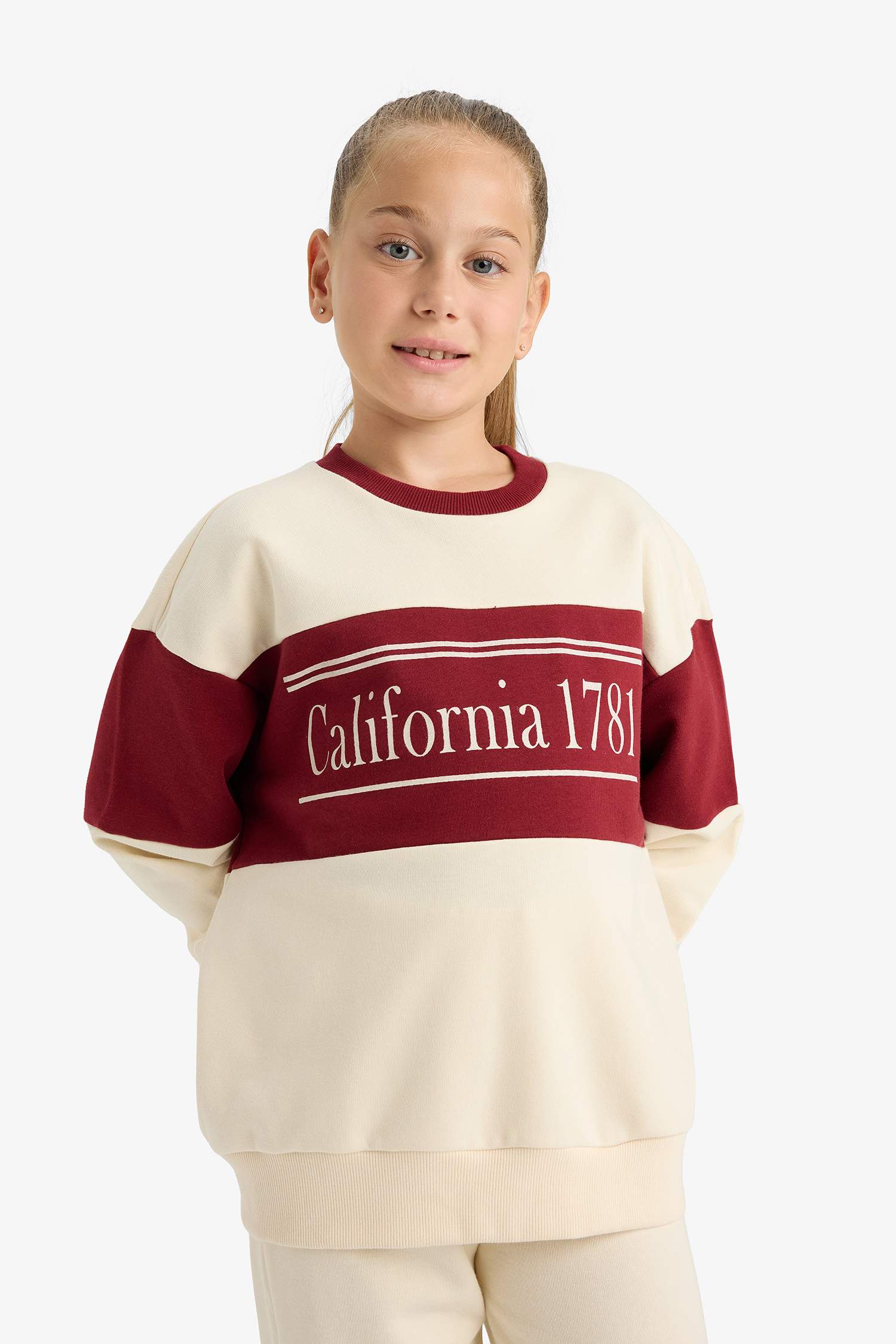 Girl Printed Sweatshirt Sweatpants 2 Piece Set